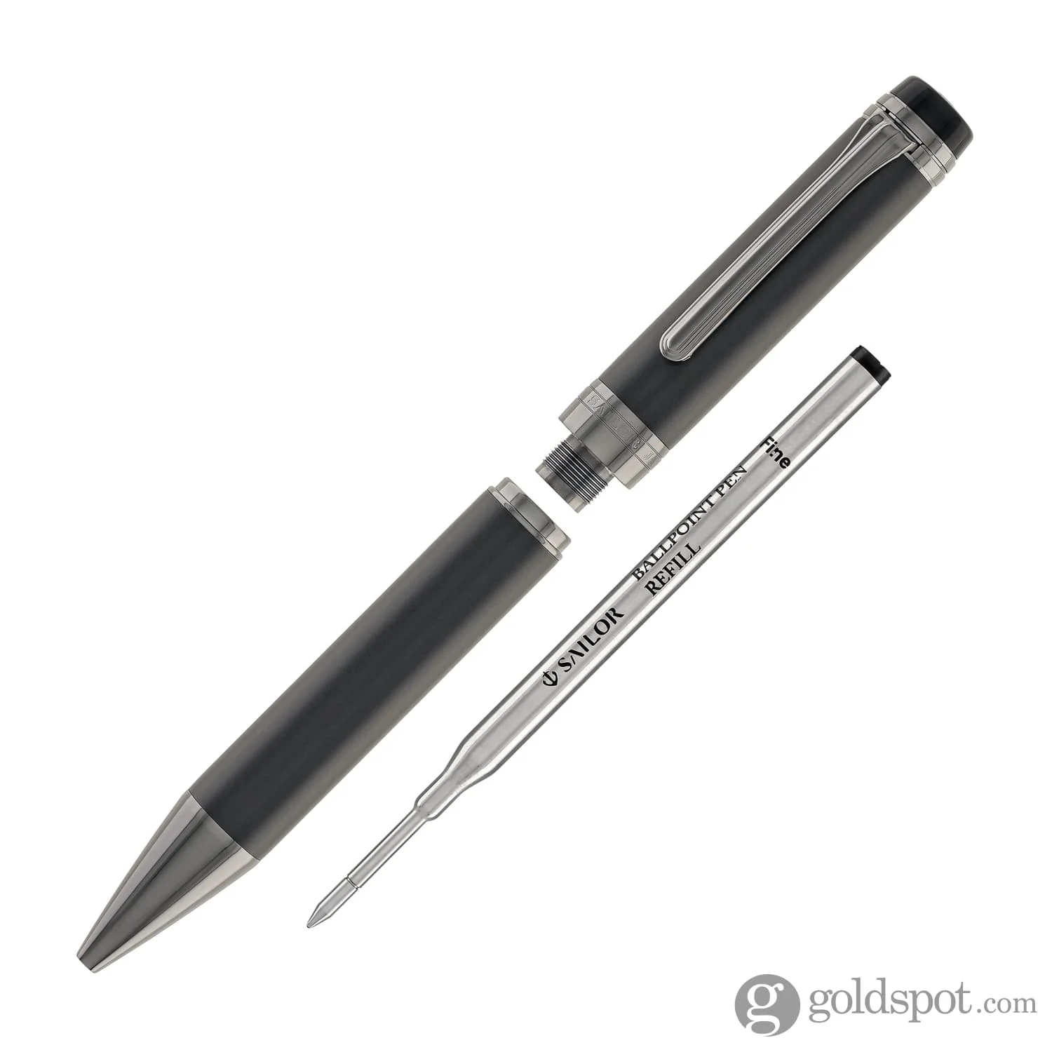 1888-sailor-cylint-ballpoint-pen-in-matte-black-stainless-steel-with-black-ion-trim-6.webp Sailor Cylint Ballpoint Pen in Matte Black Stainless Steel with Black Ion Trim