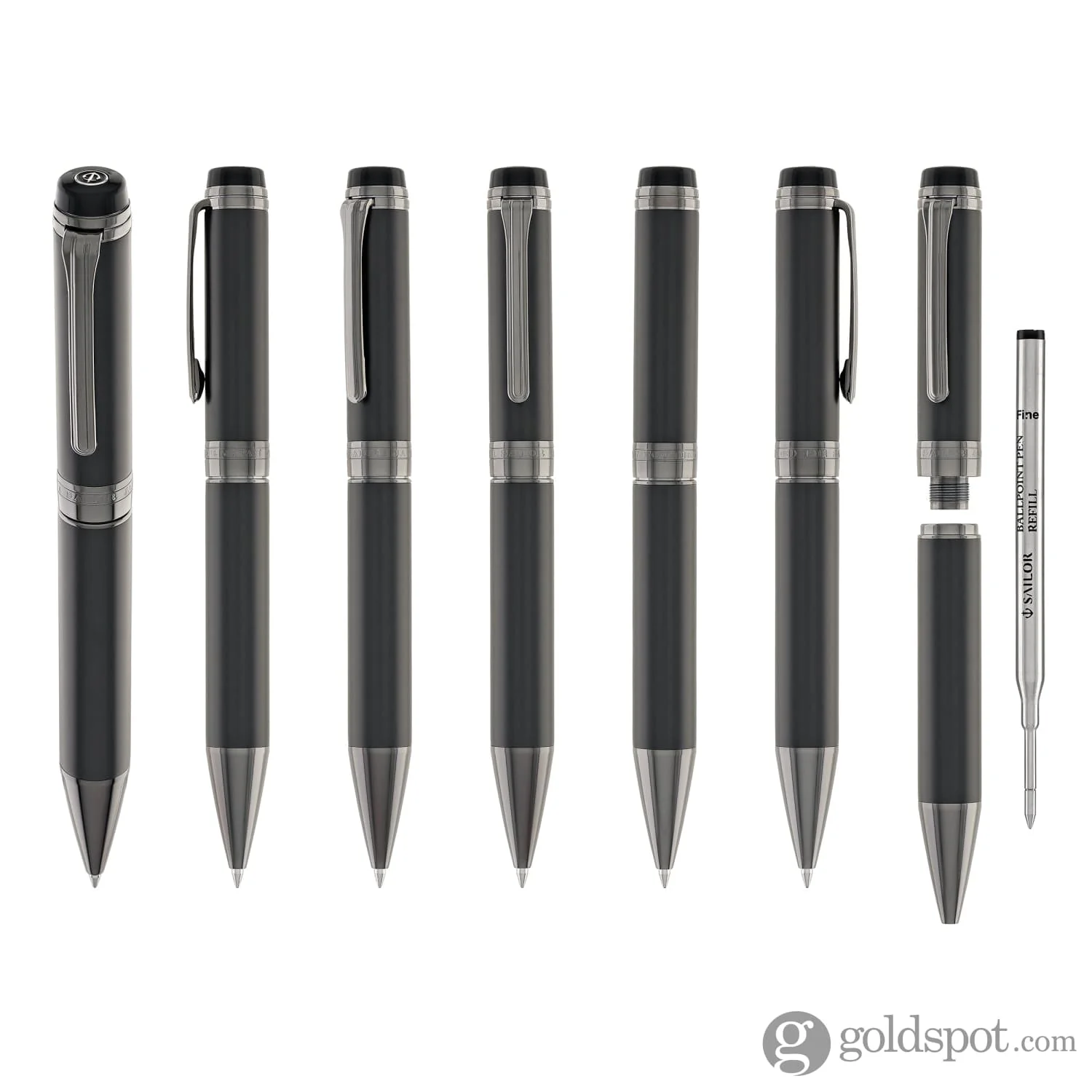 1888-sailor-cylint-ballpoint-pen-in-matte-black-stainless-steel-with-black-ion-trim-7.webp Sailor Cylint Ballpoint Pen in Matte Black Stainless Steel with Black Ion Trim