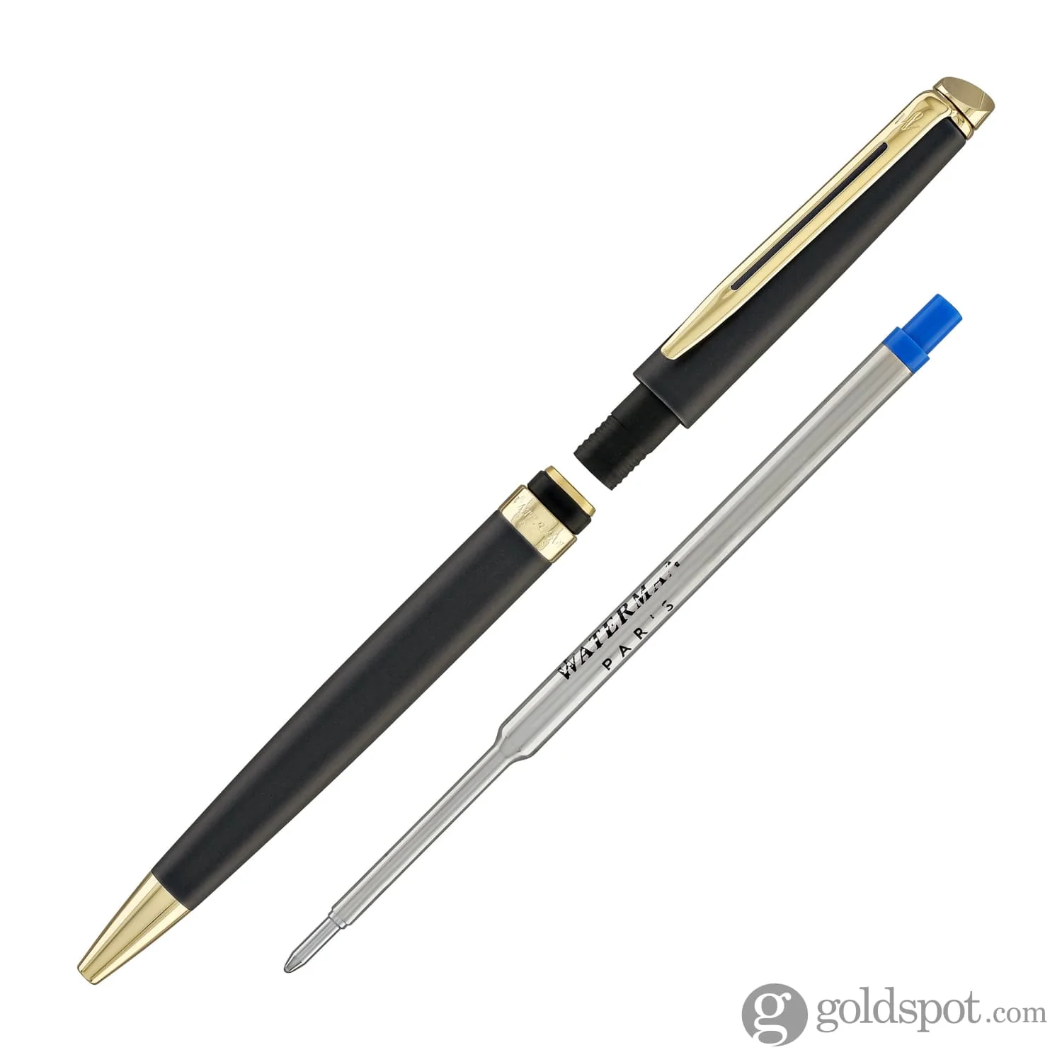 Waterman Hémisphère Ballpoint Pen in Lava Black with Gold Trim