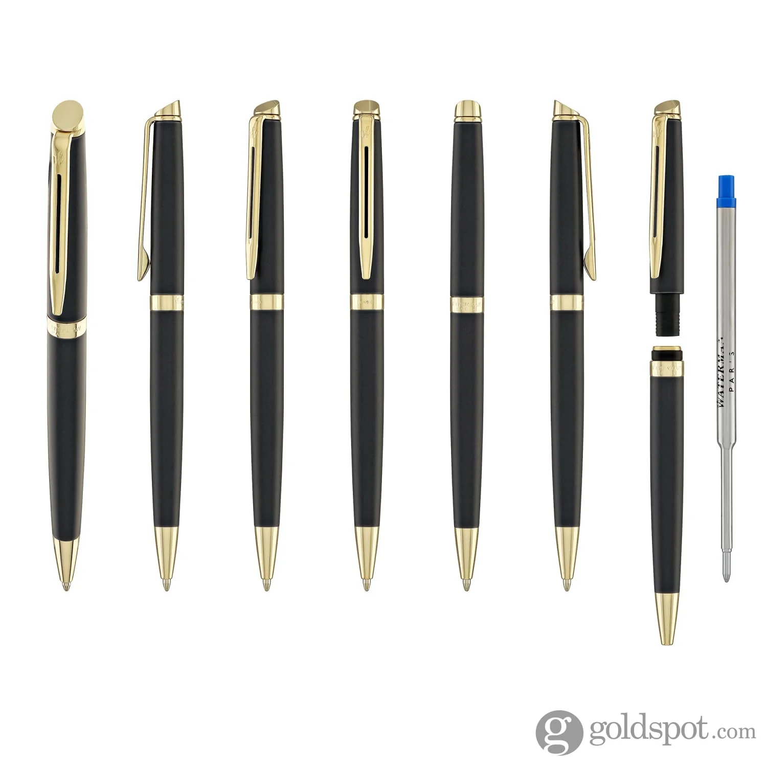 Waterman Hémisphère Ballpoint Pen in Lava Black with Gold Trim