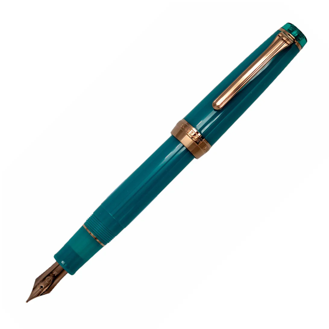 1893-sailor-pro-gear-regular-fountain-pen-in-lucky-charm-2-translucent-clover-teal-1.webp Sailor Pro Gear Regular Fountain Pen in Lucky Charm 2 Translucent Clover Teal