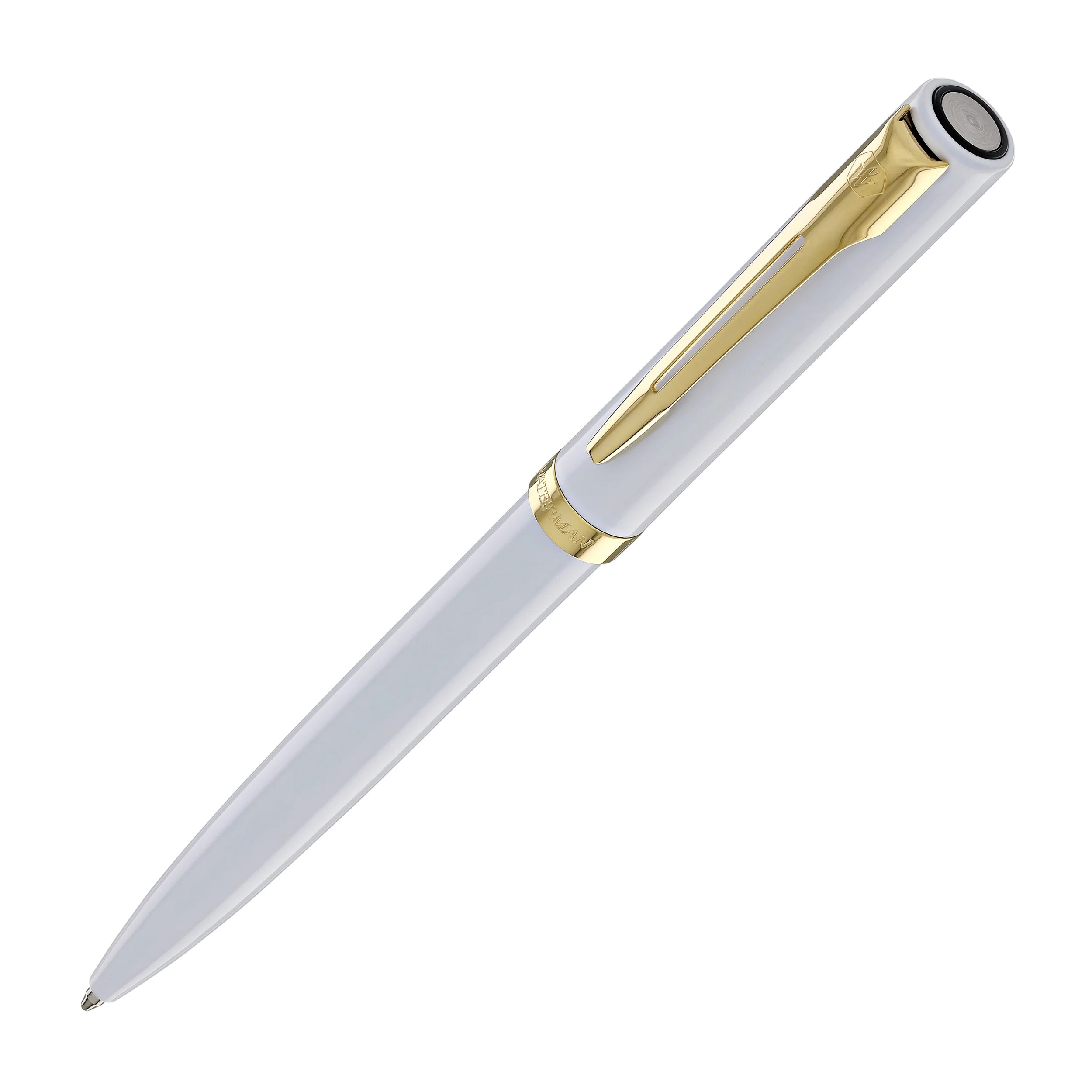 Waterman Impression Ballpoint Pen in White with Gold Coated