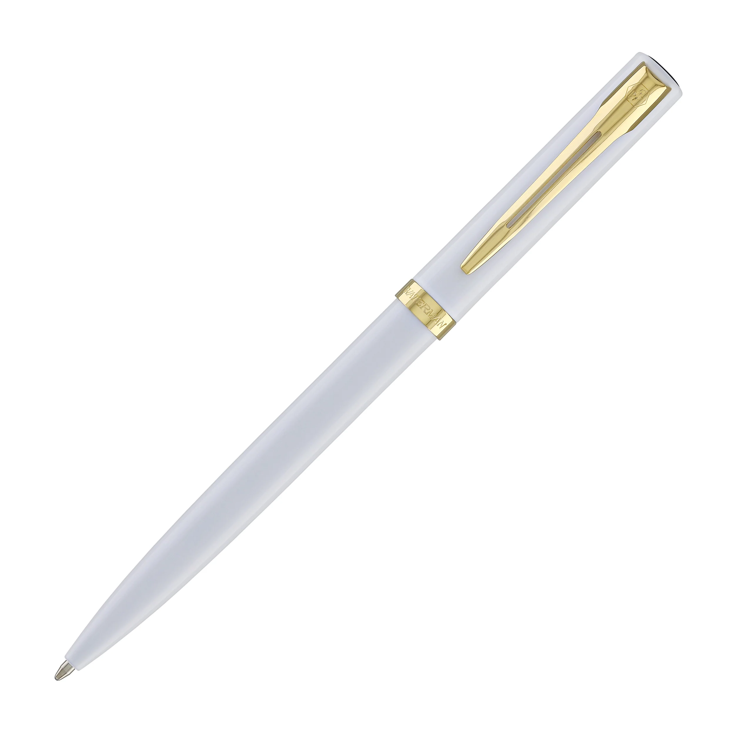 Waterman Impression Ballpoint Pen in White with Gold Coated