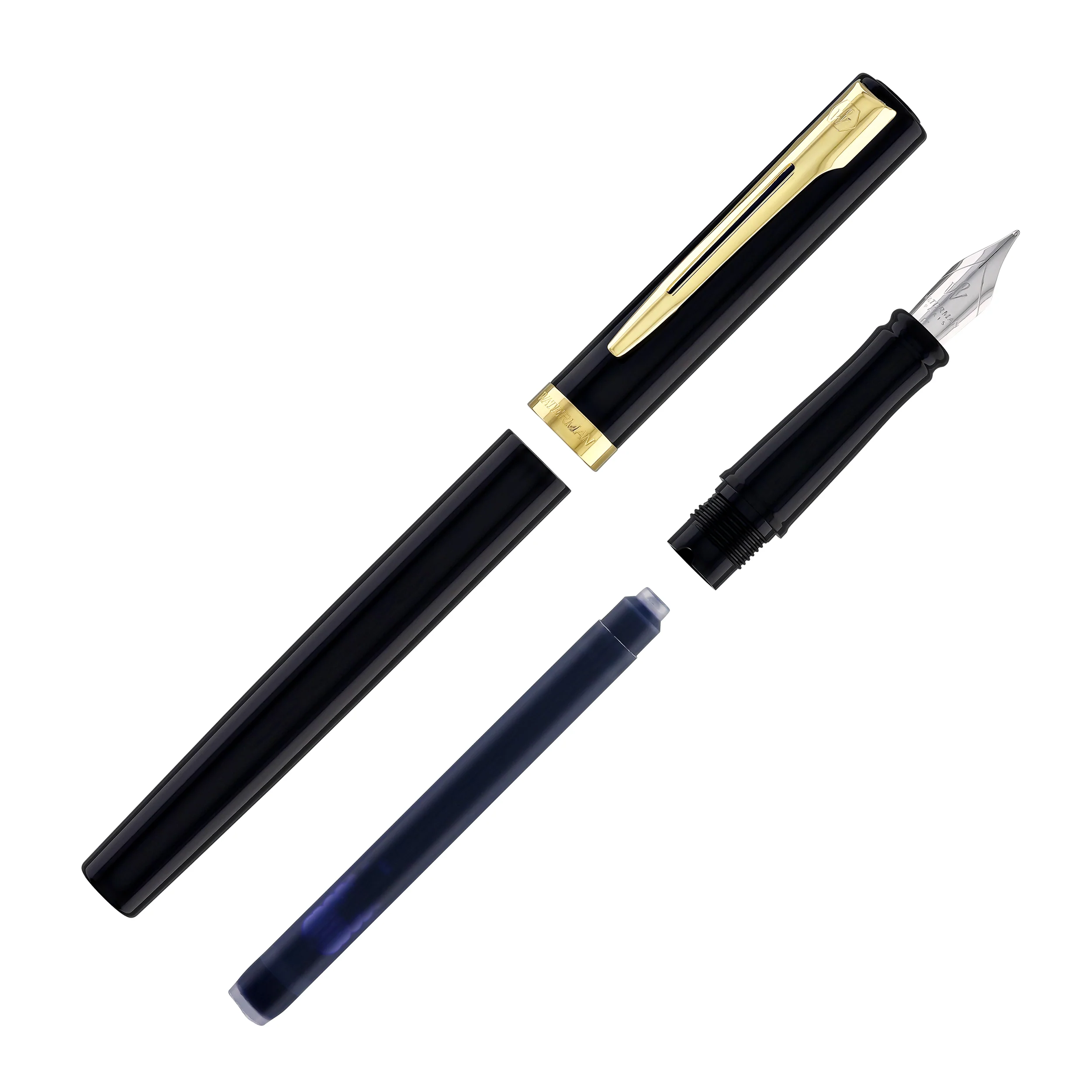 1944-waterman-impression-fountain-pen-in-black-with-gold-coated-fine-point-8.webp Waterman Impression Fountain Pen in Black with Gold Coated - Fine Point
