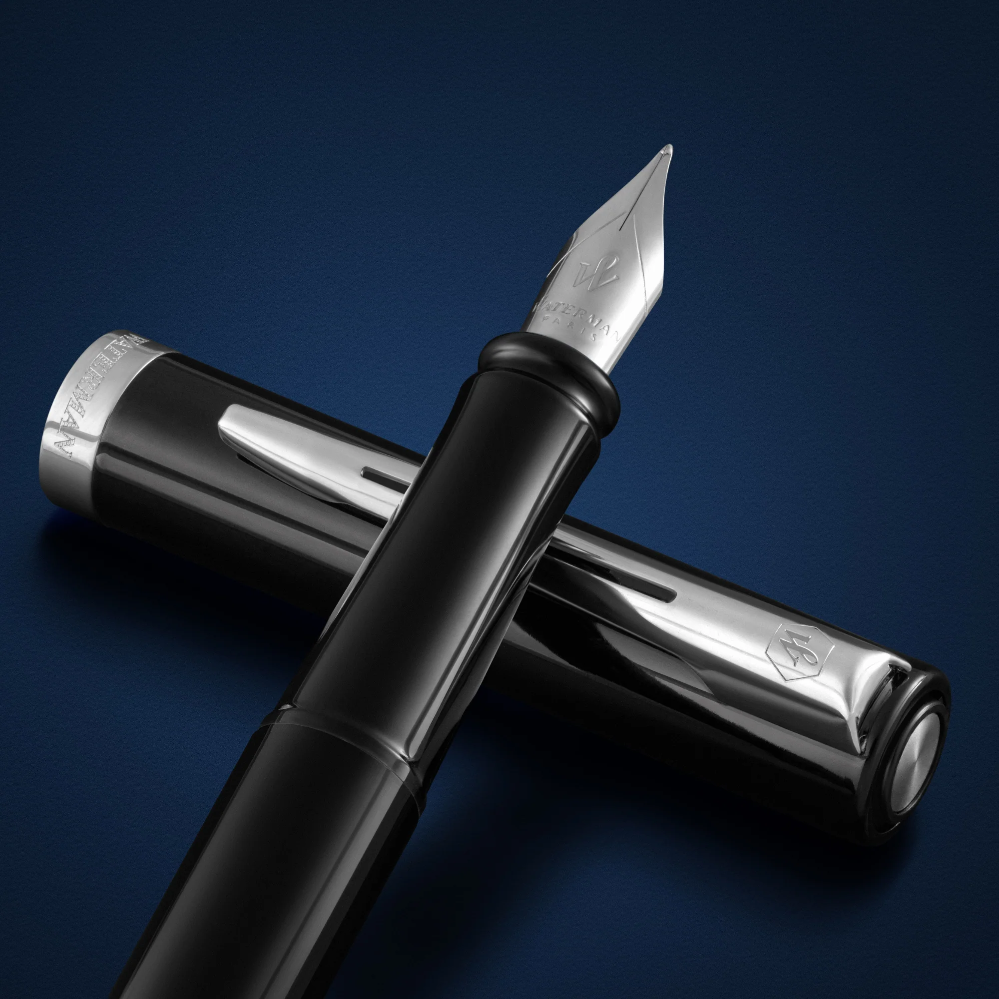Waterman Impression Fountain Pen in Black with Palladium Coated - Fine Point