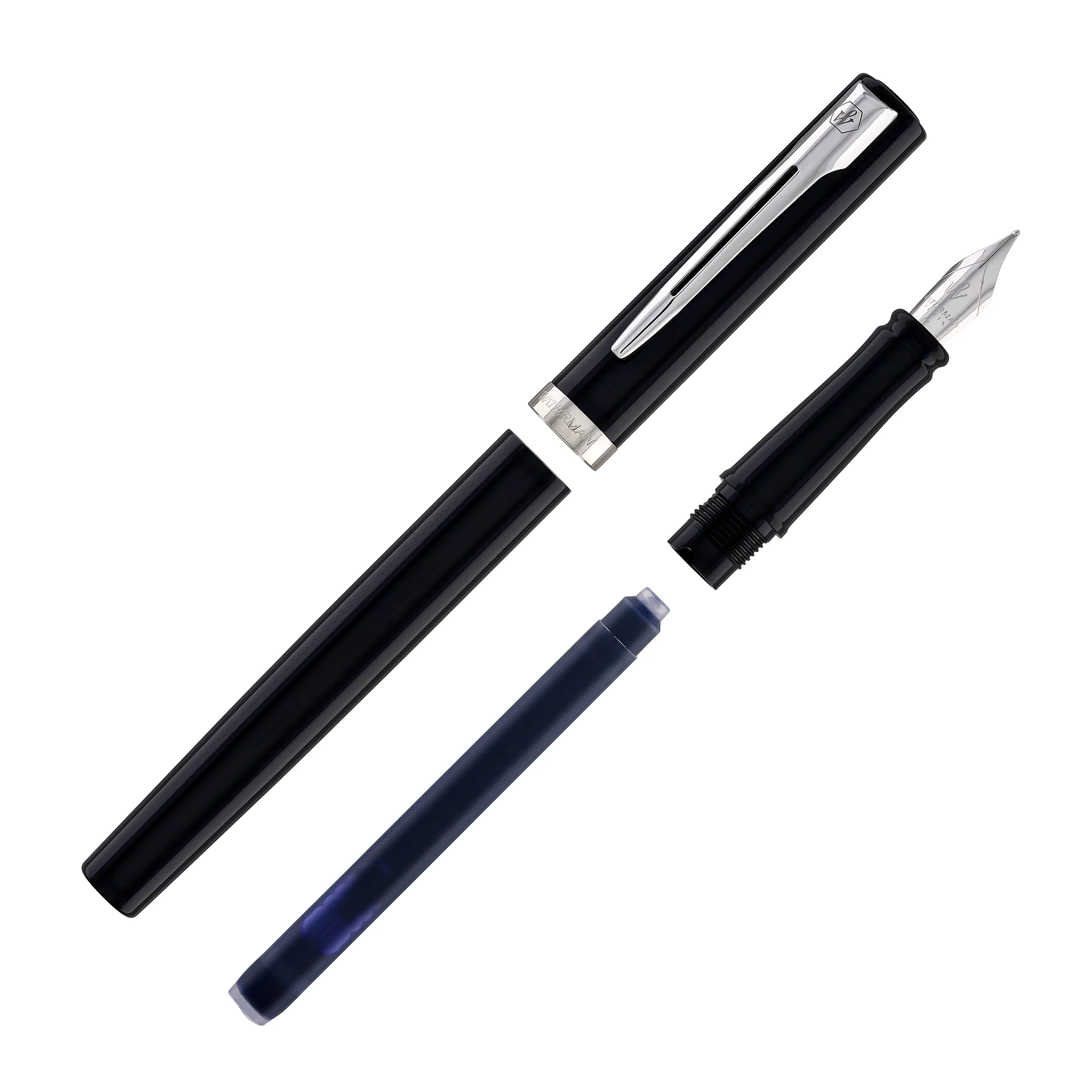 Waterman Impression Fountain Pen in Black with Palladium Coated - Fine Point