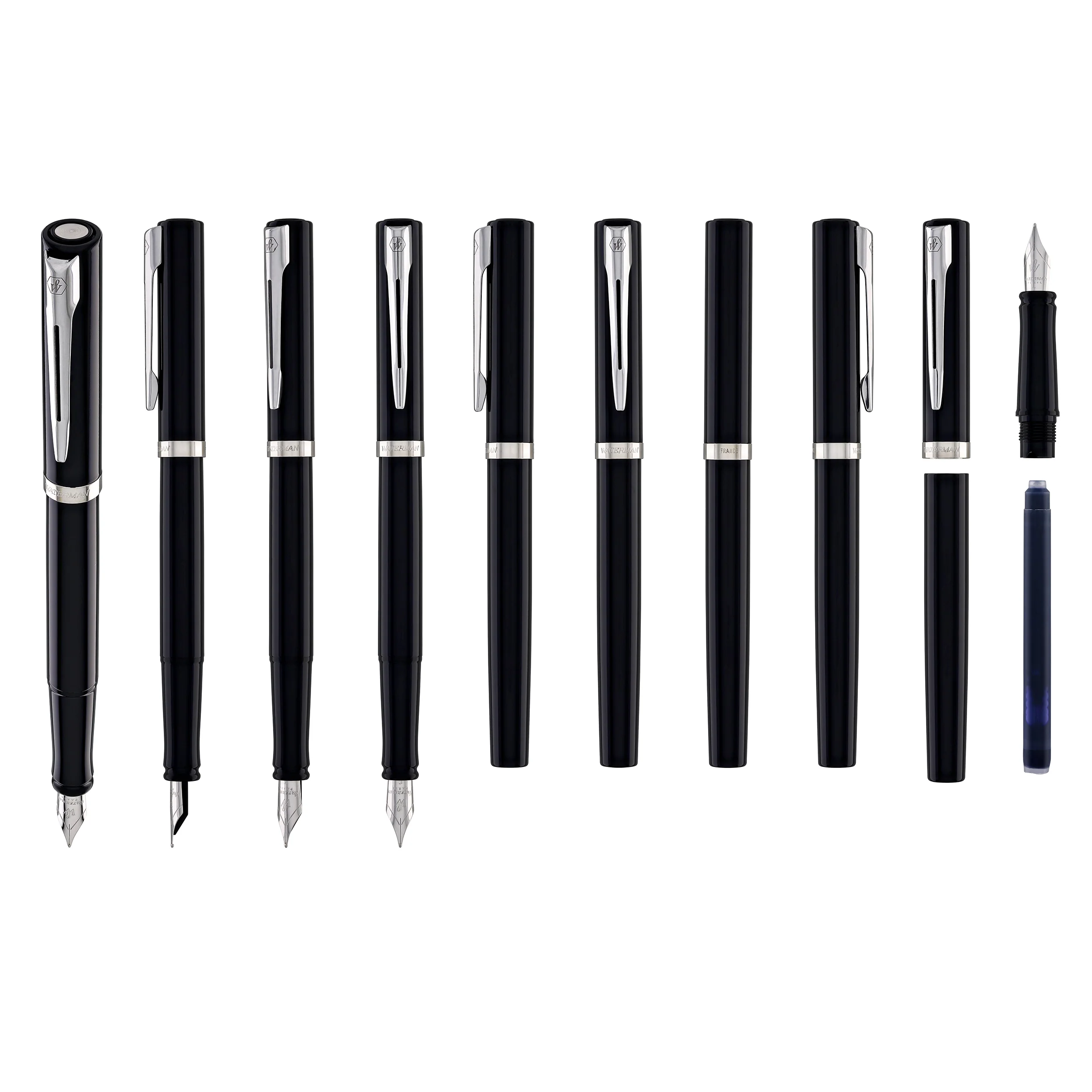 Waterman Impression Fountain Pen in Black with Palladium Coated - Fine Point