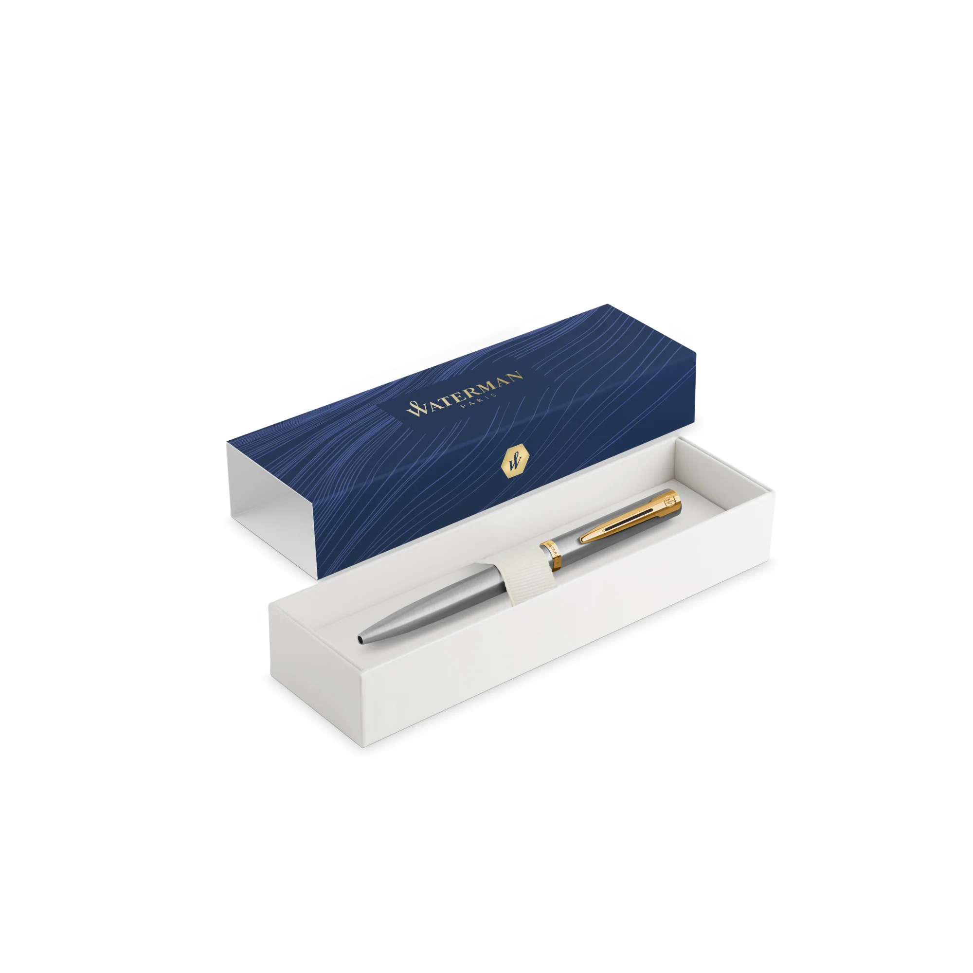 1947-waterman-impression-ballpoint-pen-in-stainless-steel-with-gold-coated-8.webp Waterman Impression Ballpoint Pen in Stainless Steel with Gold Coated
