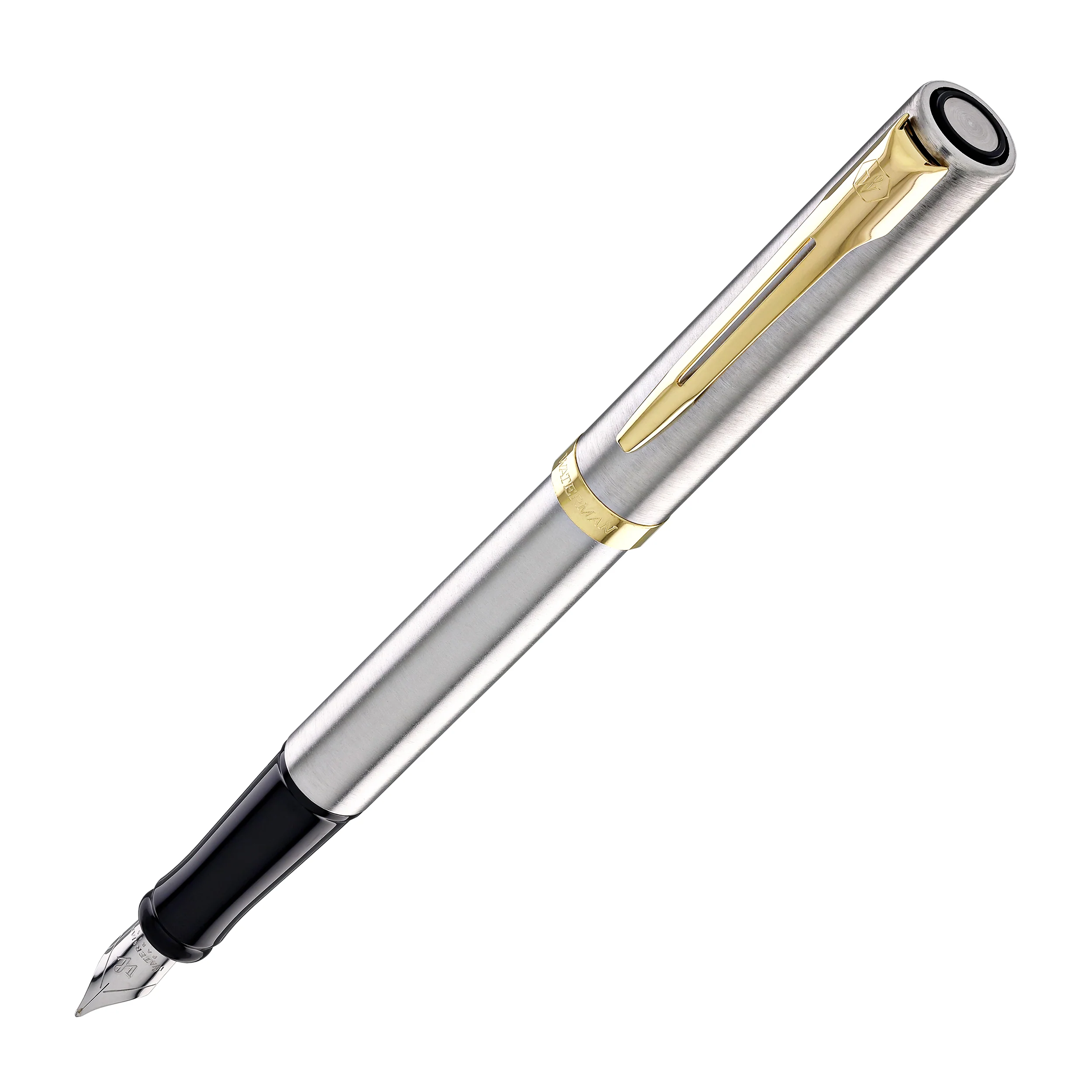 1948-waterman-impression-fountain-pen-in-stainless-steel-with-gold-coated-fine-point-1.webp Waterman Impression Fountain Pen in Stainless Steel with Gold Coated - Fine Point