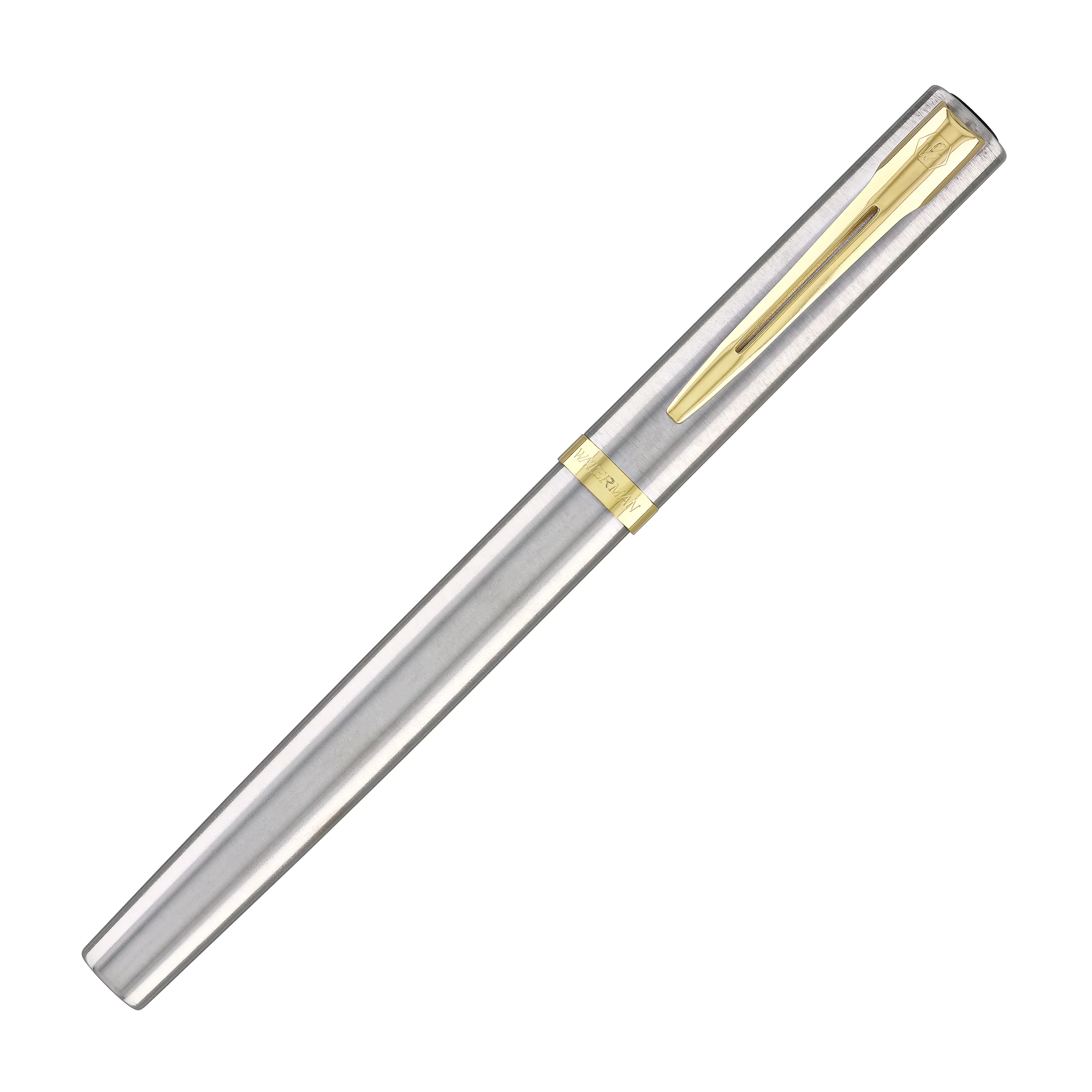 Waterman Impression Fountain Pen in Stainless Steel with Gold Coated - Fine Point