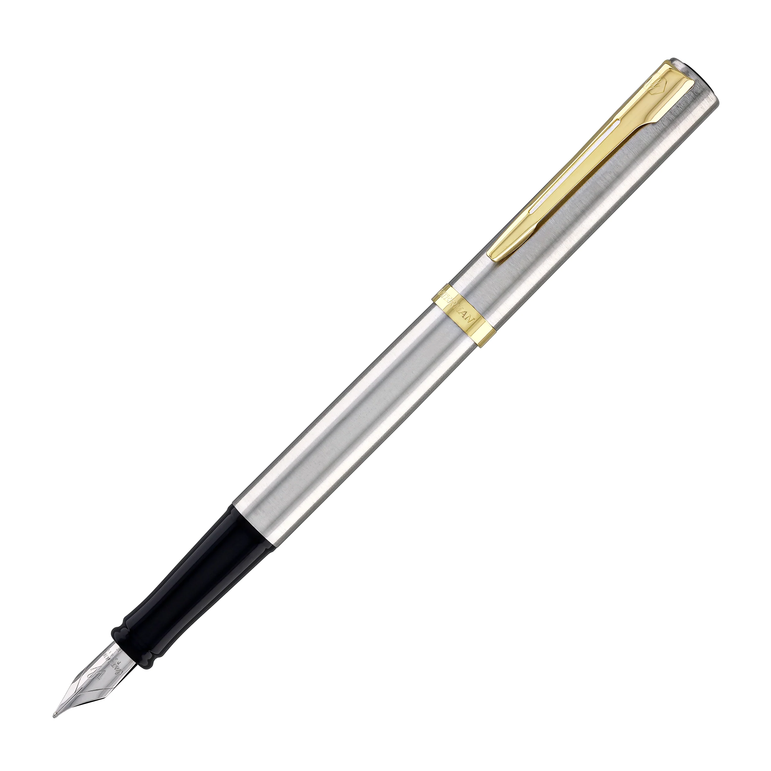 Waterman Impression Fountain Pen in Stainless Steel with Gold Coated - Fine Point