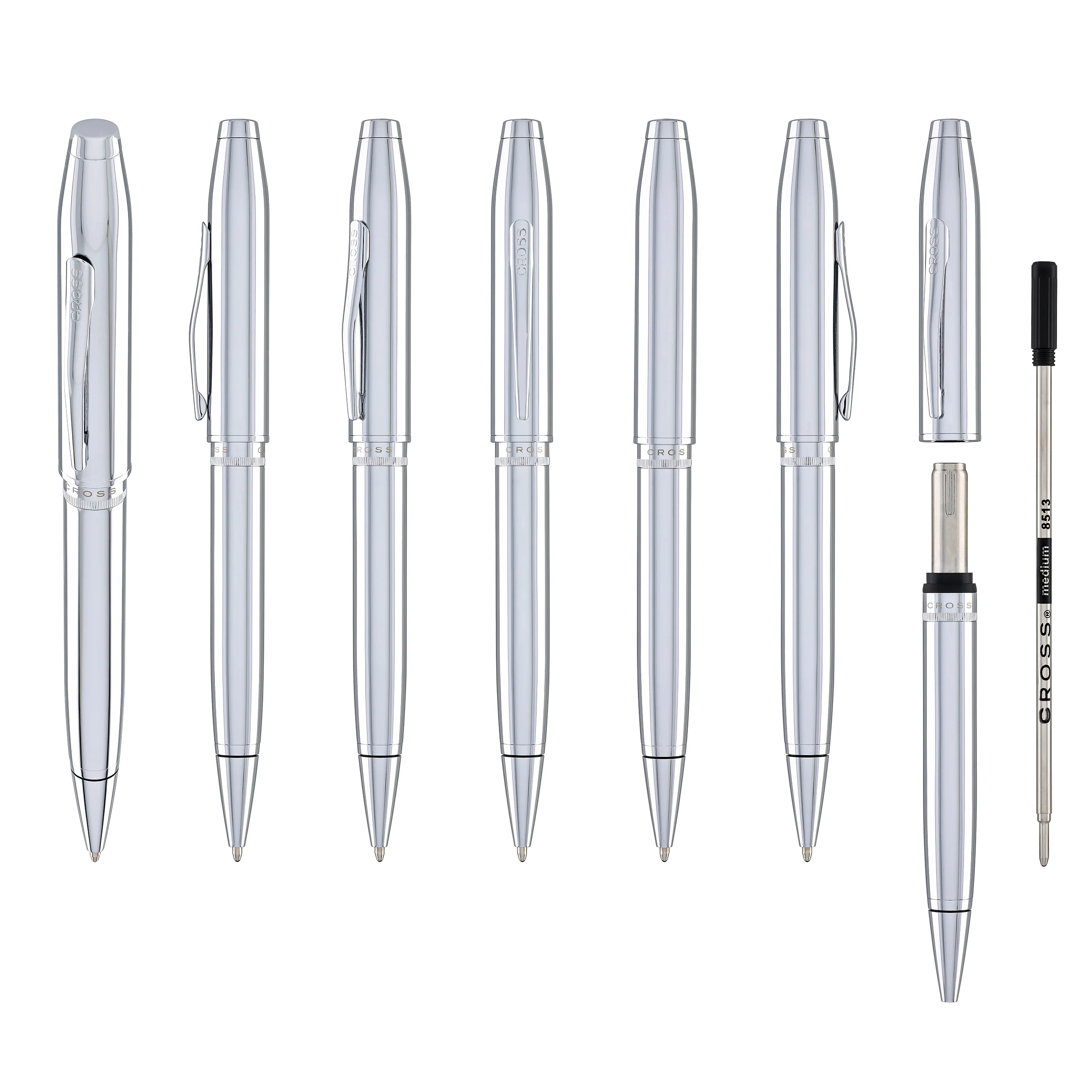 Cross Foundry Ballpoint Pen in Polished Chrome with Polished Chrome Appointments