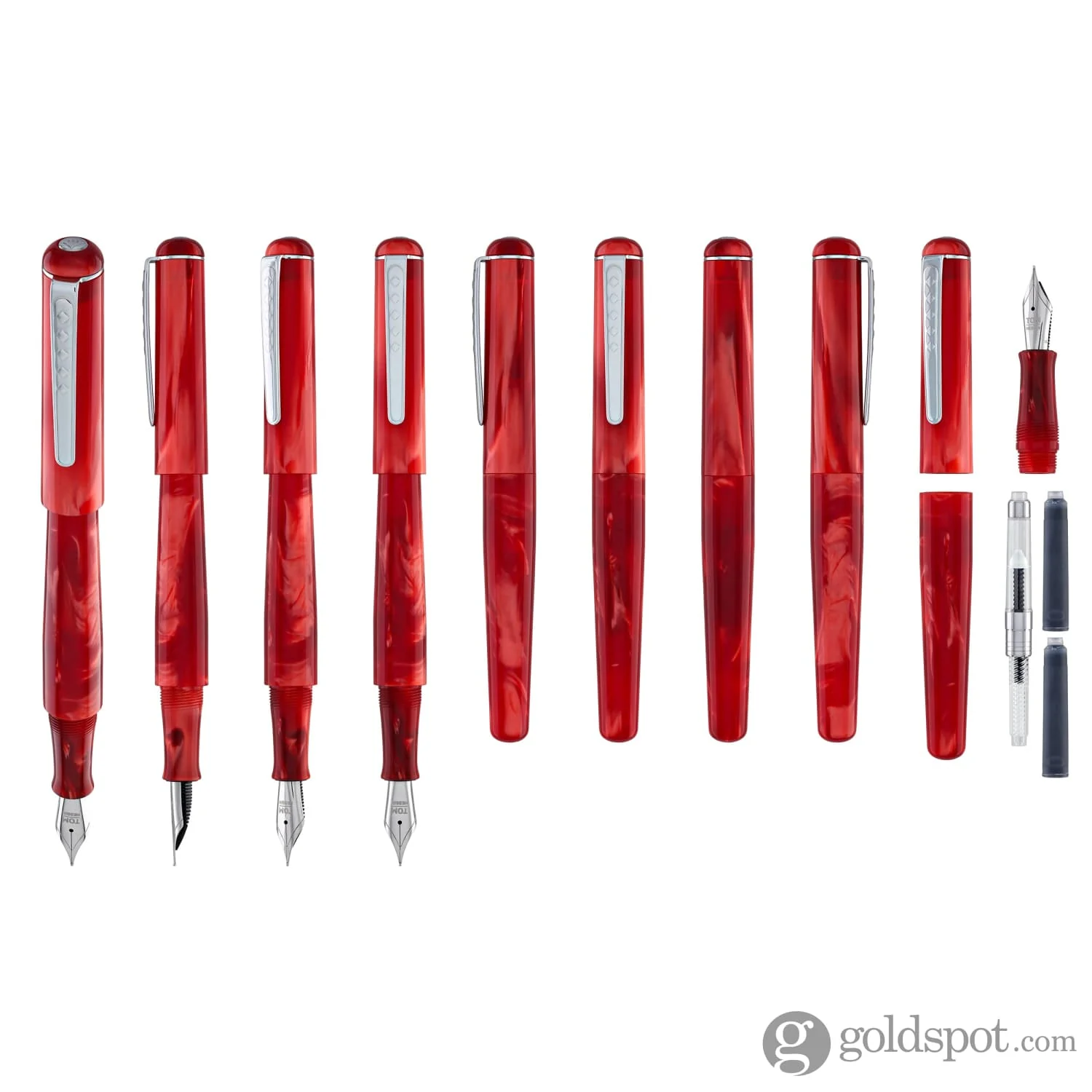 Tom Hessin Charles Fountain Pen in Exhibition Red