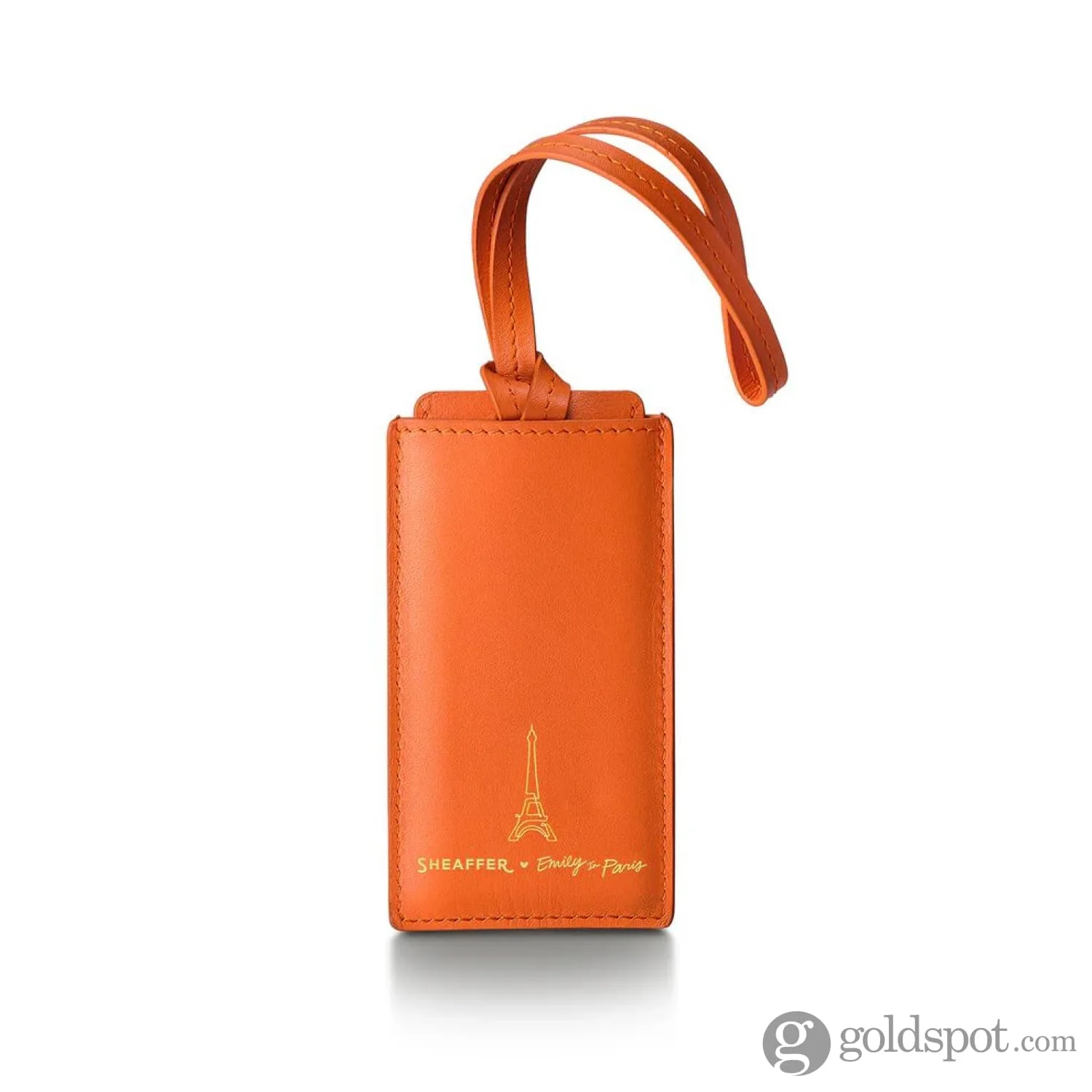 Sheaffer x Emily in Paris Genuine Leather Luggage Tag in Orange