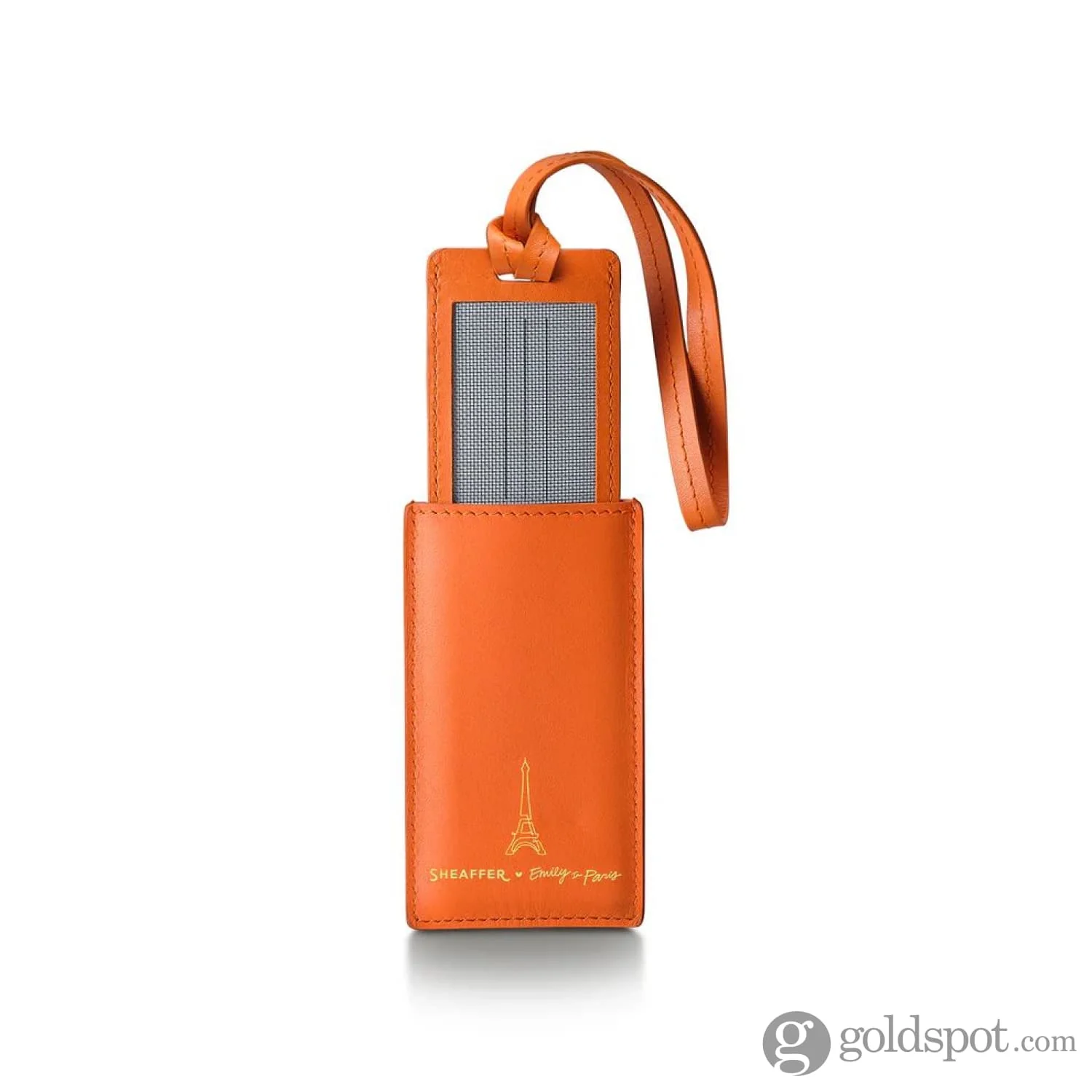 Sheaffer x Emily in Paris Genuine Leather Luggage Tag in Orange