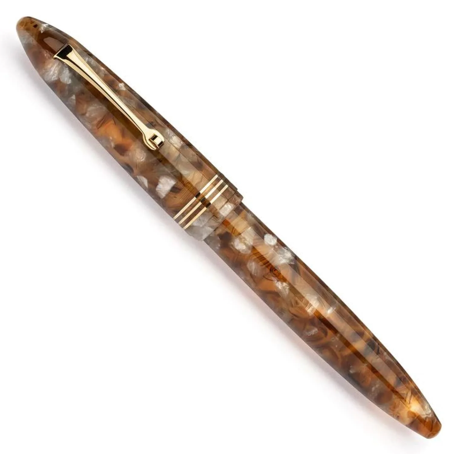 1994-leonardo-furore-rollerball-pen-in-acque-ambrate-with-gold-trim-1.webp Leonardo Furore Rollerball Pen in Acque Ambrate with Gold Trim