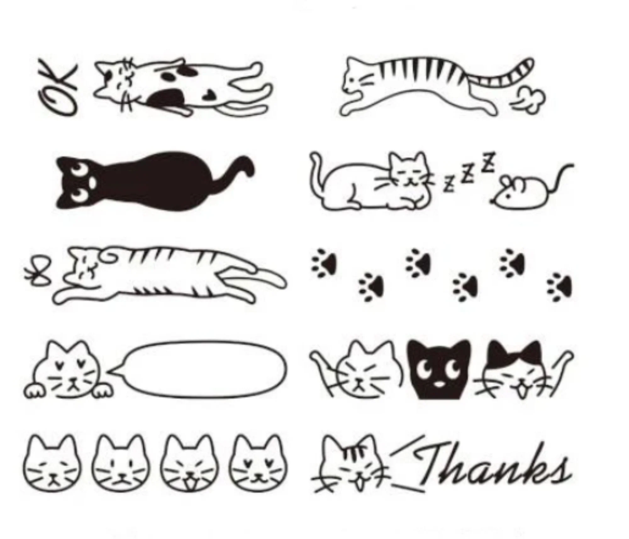 Midori Paintable Rotating Date Stamp in Cat