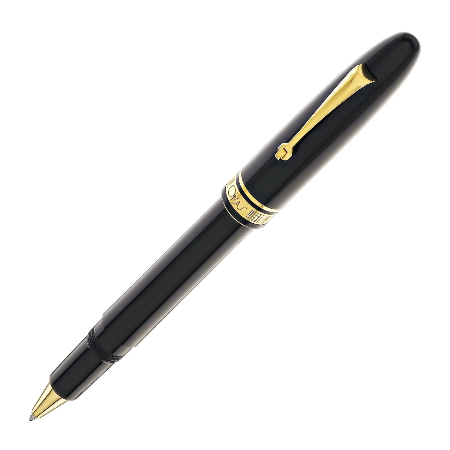 2011-omas-ogiva-rollerball-pen-in-nera-with-gold-trim-1.webp Omas Ogiva Rollerball Pen in Nera with Gold Trim