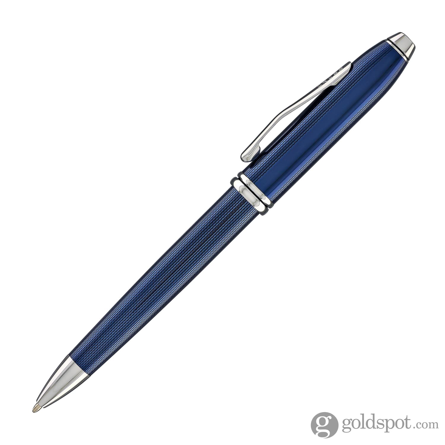 2147-cross-townsend-ballpoint-pen-in-polished-translucent-cobalt-blue-engraved-diamond-pattern-4.jpg Cross Townsend Ballpoint Pen in Polished Translucent Cobalt Blue Engraved Diamond Pattern