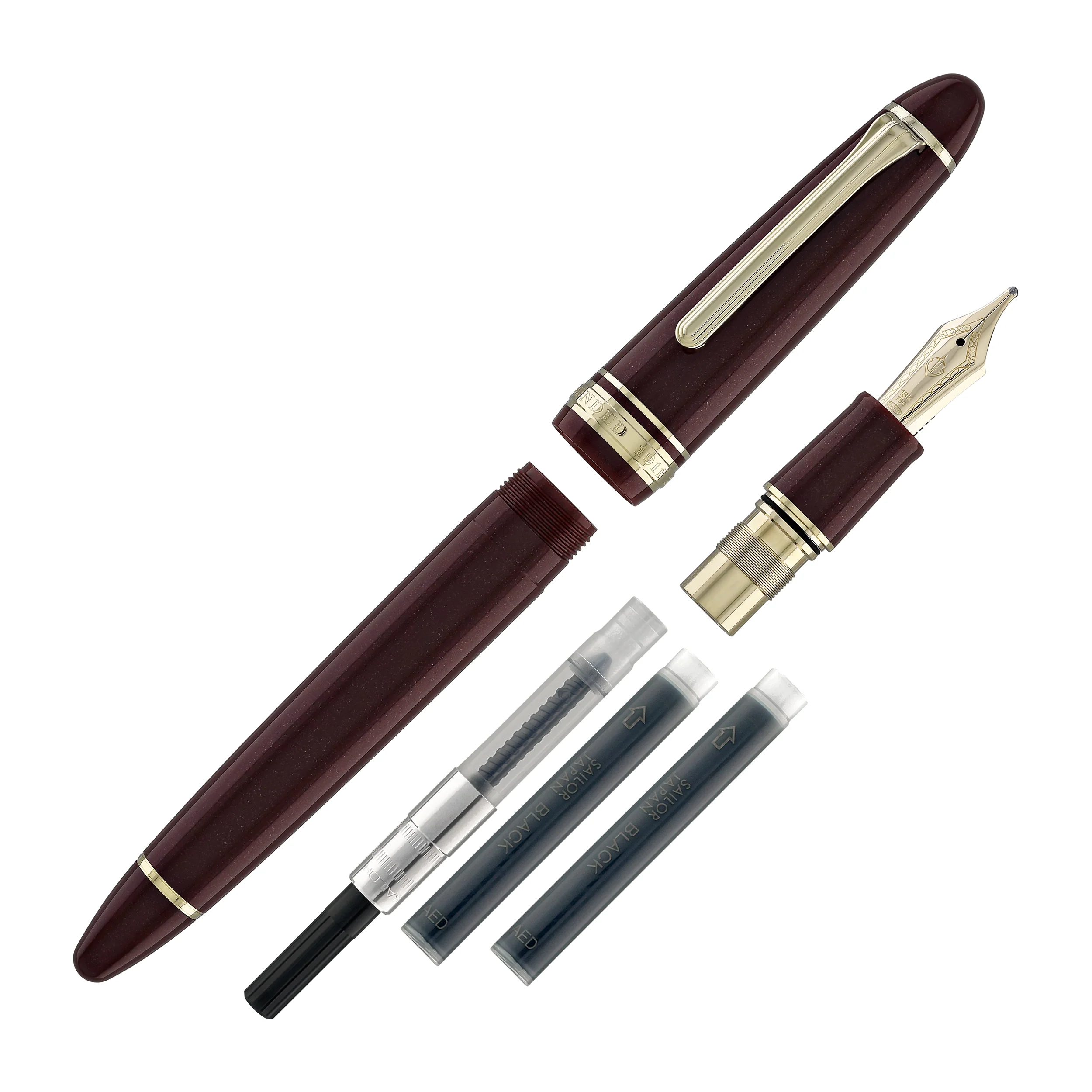 217-sailor-1911-large-fountain-pen-in-shining-red-18kt-gold-nib-8.webp Sailor 1911 Large Fountain Pen in Shining Red - 18kt Gold Nib
