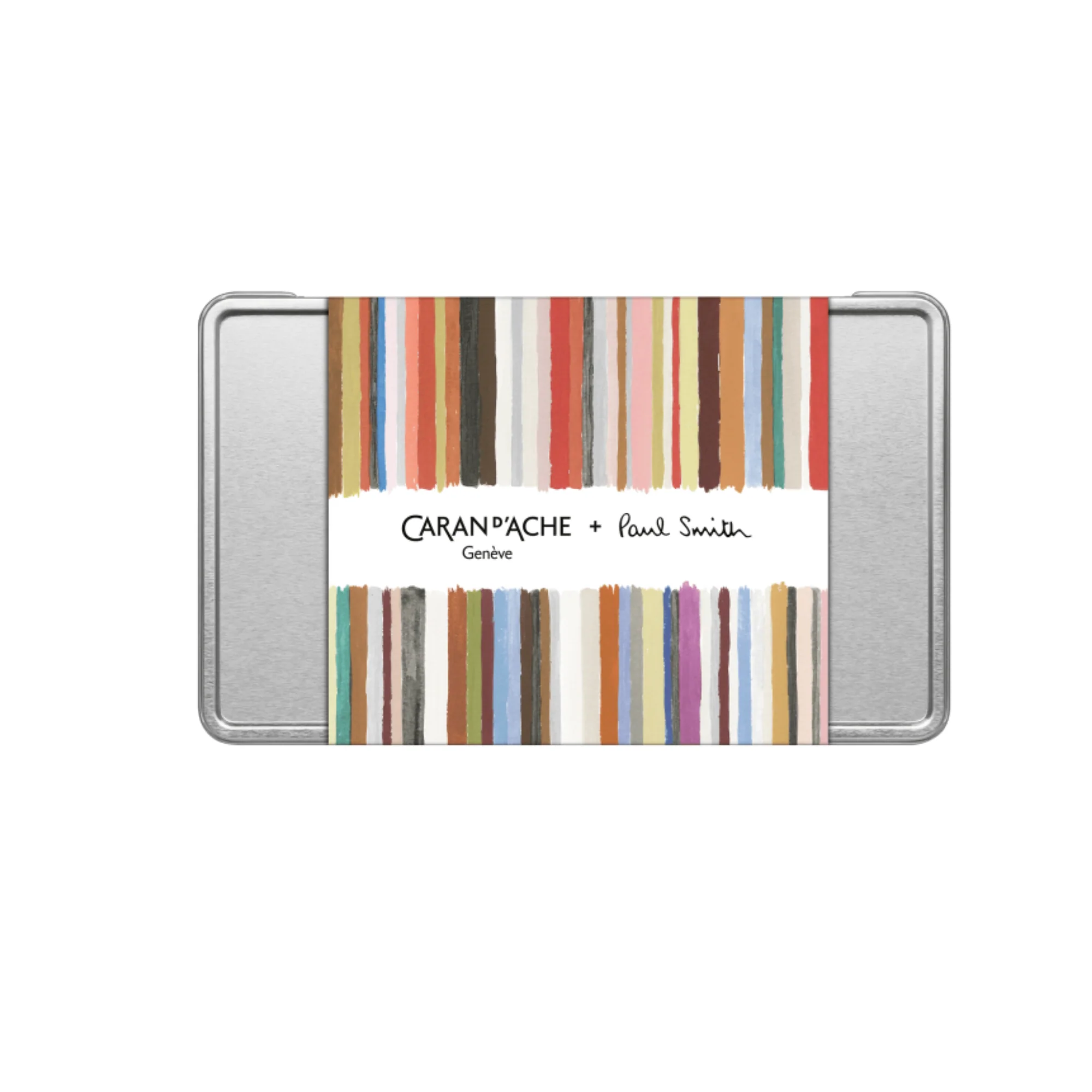 Caran d'Ache Ecridor Paul Smith 5 Ballpoint Pen Gift Set in Silver with Leather Case