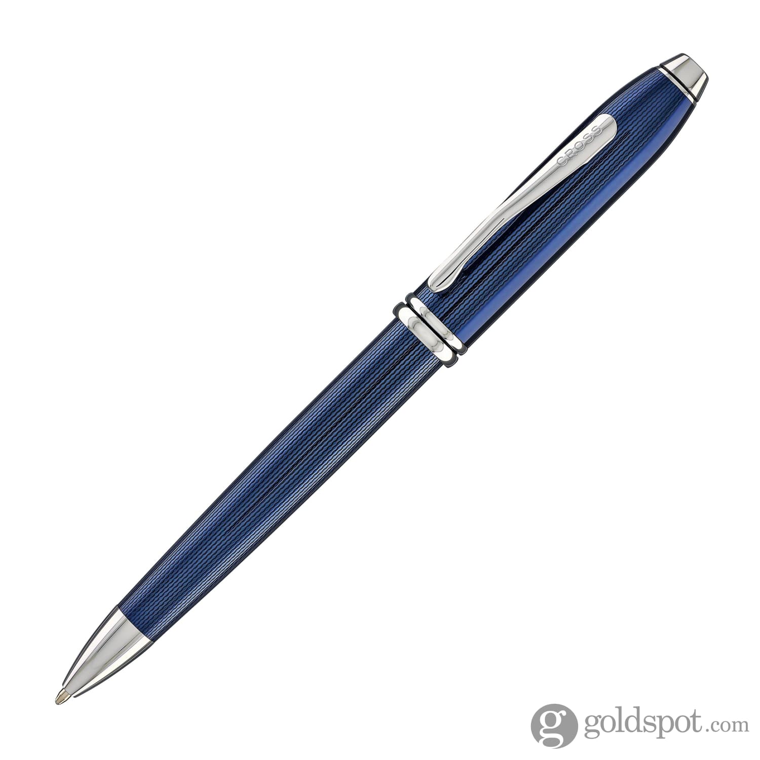 2376-cross-townsend-ballpoint-pen-in-polished-translucent-cobalt-blue-engraved-diamond-pattern-3.jpg Cross Townsend Ballpoint Pen in Polished Translucent Cobalt Blue Engraved Diamond Pattern