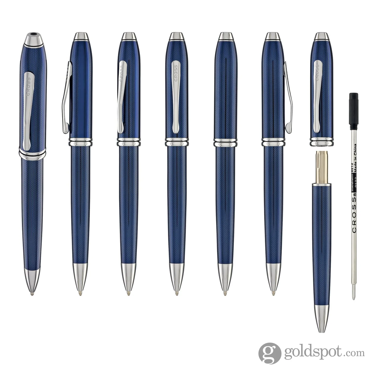 2376-cross-townsend-ballpoint-pen-in-polished-translucent-cobalt-blue-engraved-diamond-pattern-7.webp Cross Townsend Ballpoint Pen in Polished Translucent Cobalt Blue Engraved Diamond Pattern