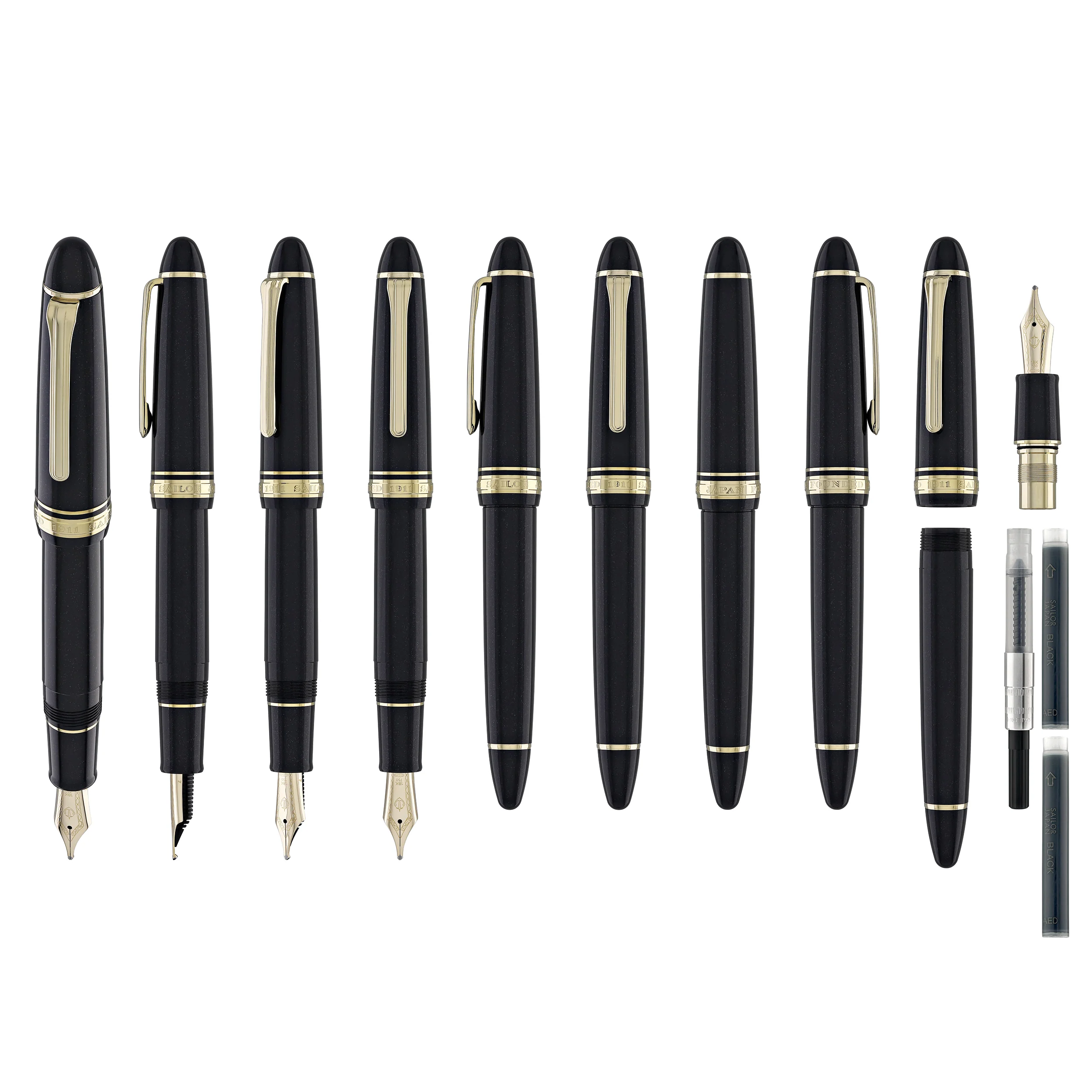 238-sailor-1911-large-fountain-pen-in-shining-black-18kt-gold-nib-9.webp Sailor 1911 Large Fountain Pen in Shining Black - 18kt Gold Nib