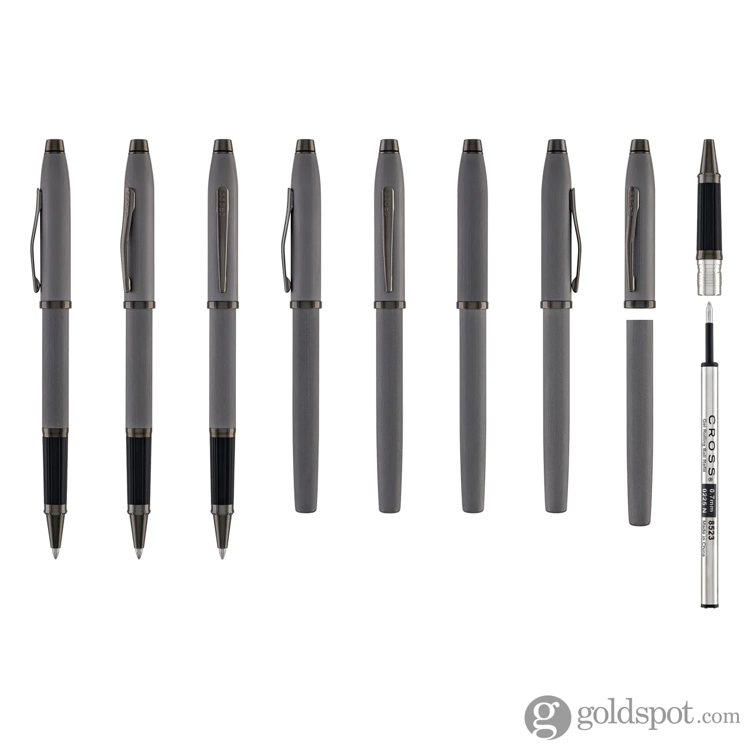 Cross Century II Selectip Rollerball Pen in Polished Slate Gray Engraved Diamond Pattern