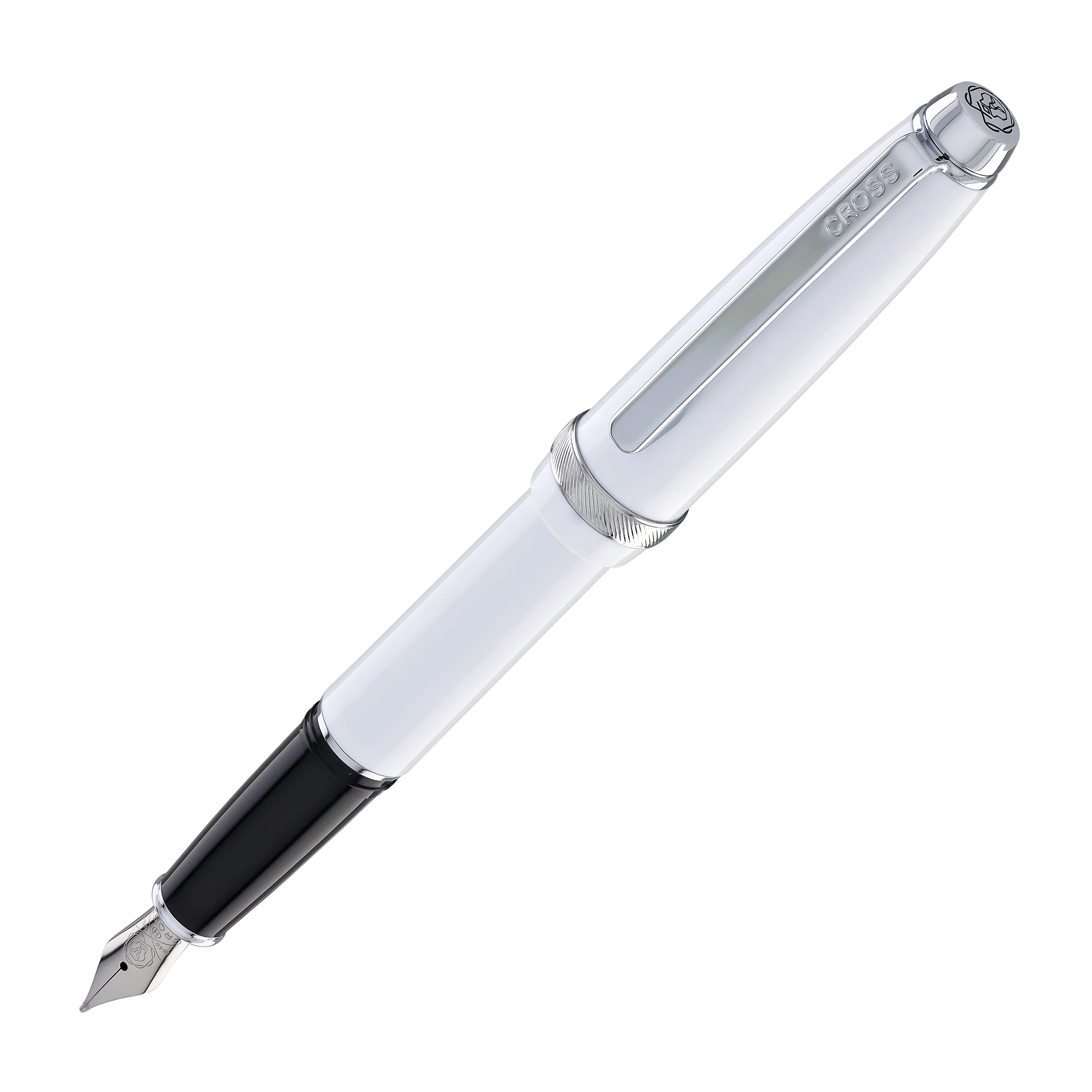 2394-cross-lume-fountain-pen-in-porcelain-white-with-polished-chrome-appointments-medium-nib-1.webp Cross Lume Fountain Pen in Porcelain White with Polished Chrome Appointments - Medium Nib