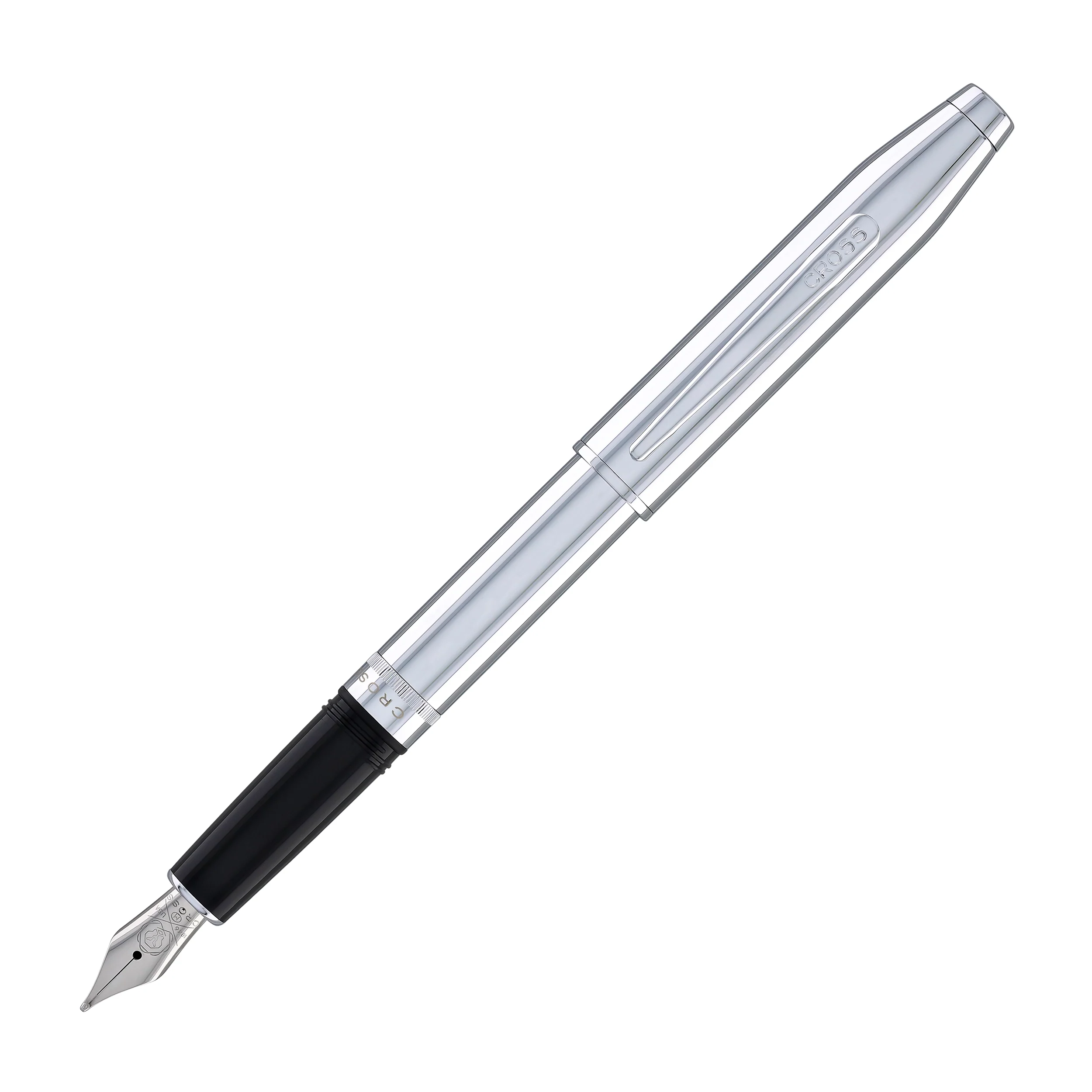 2398-cross-foundry-fountain-pen-in-polished-chrome-with-polished-chrome-appointments-medium-nib-3.webp Cross Foundry Fountain Pen in Polished Chrome with Polished Chrome Appointments - Medium Nib