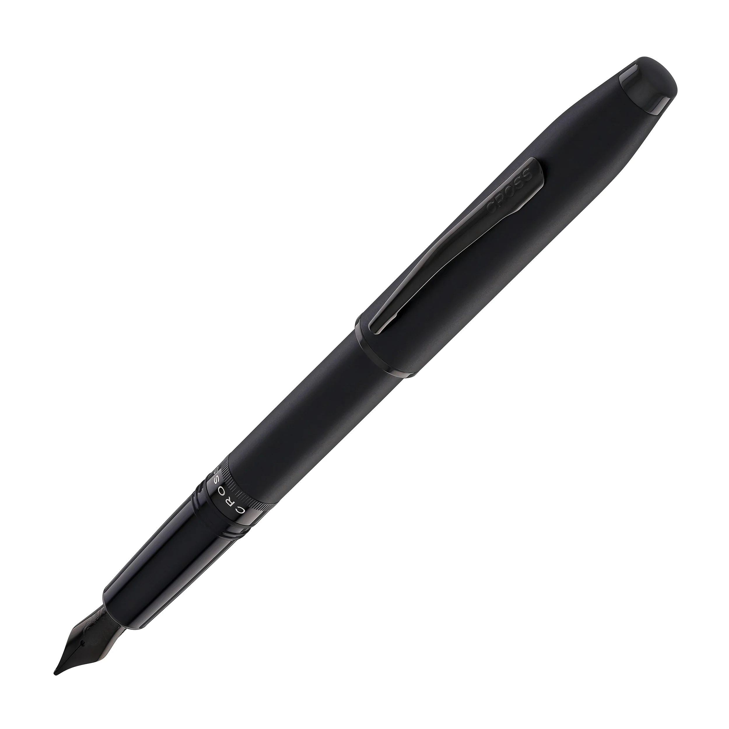 2399-cross-foundry-fountain-pen-in-matte-black-lacquer-with-pvd-black-appointments-medium-nib-1.webp Cross Foundry Fountain Pen in Matte Black Lacquer with PVD Black Appointments - Medium Nib