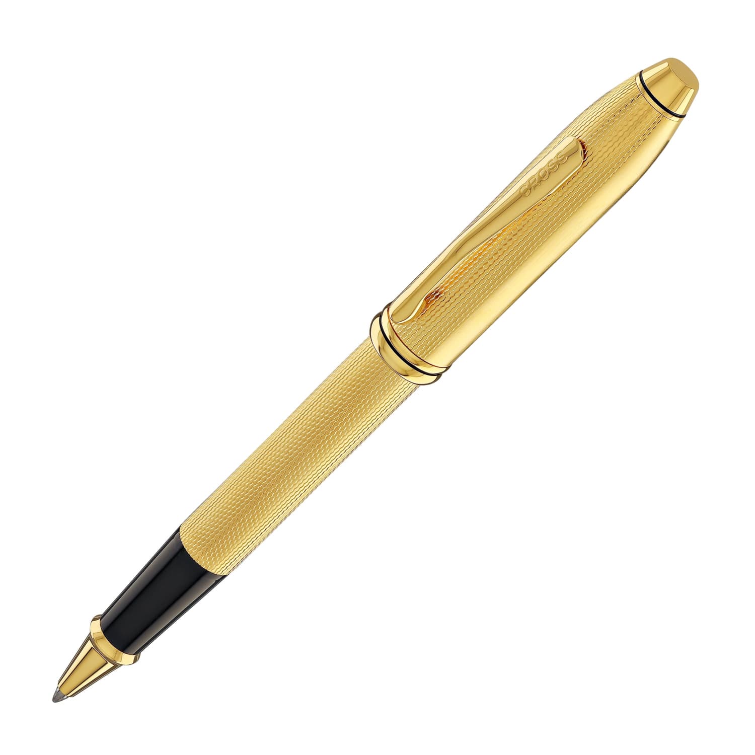 Cross Townsend Rollerball Pen in Polished 23K Gold-Plated Engraved Diamond Pattern