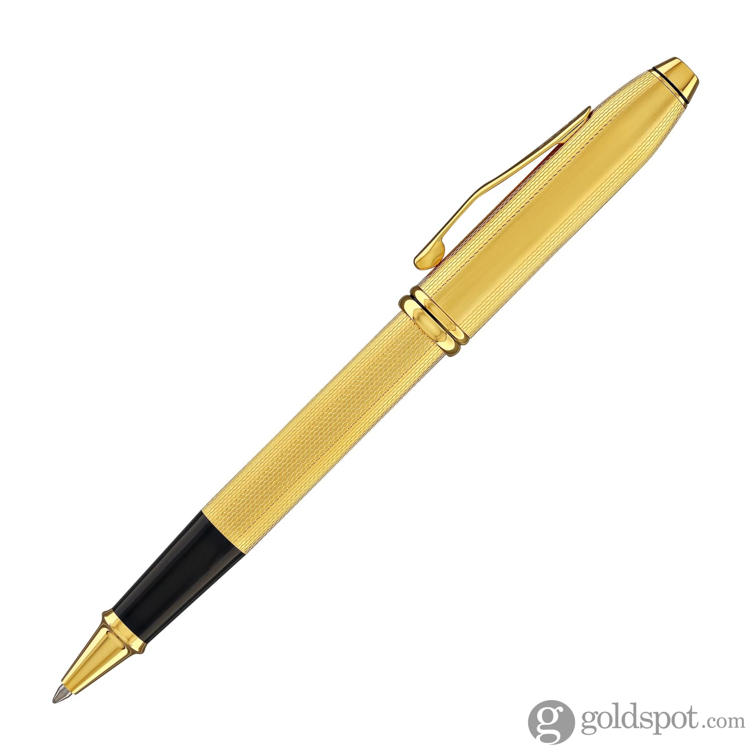 Cross Townsend Rollerball Pen in Polished 23K Gold-Plated Engraved Diamond Pattern