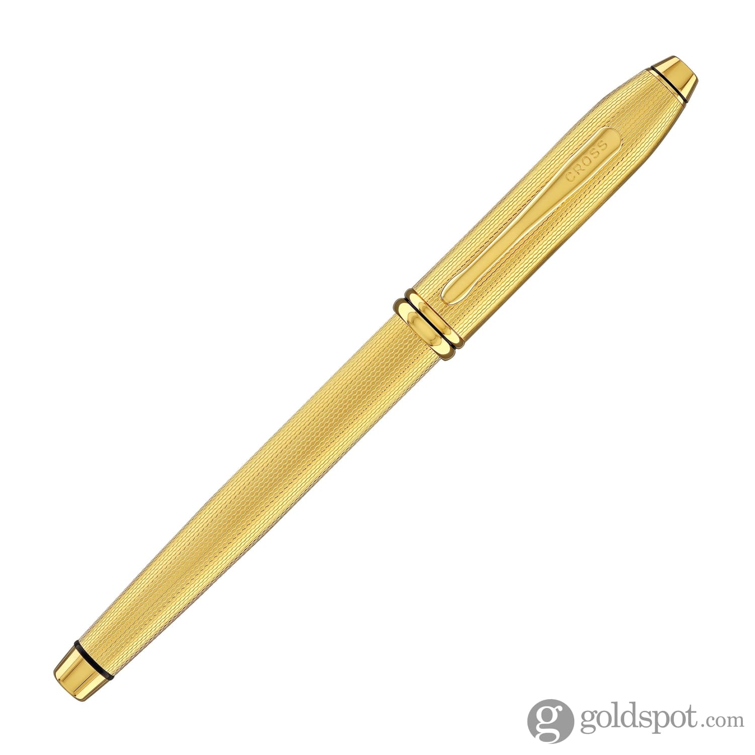 Cross Townsend Rollerball Pen in Polished 23K Gold-Plated Engraved Diamond Pattern