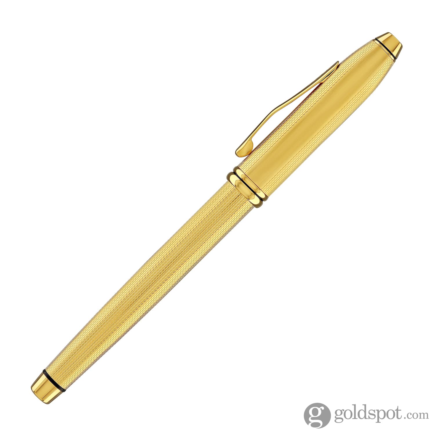 Cross Townsend Rollerball Pen in Polished 23K Gold-Plated Engraved Diamond Pattern