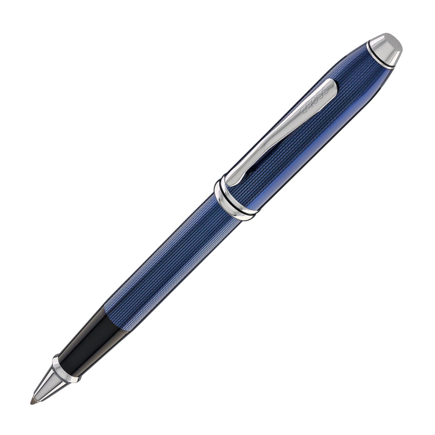 2408-cross-townsend-rollerball-pen-in-translucent-polished-cobalt-blue-engraved-diamond-pattern-1.jpg Cross Townsend Rollerball Pen in Translucent Polished Cobalt Blue Engraved Diamond Pattern