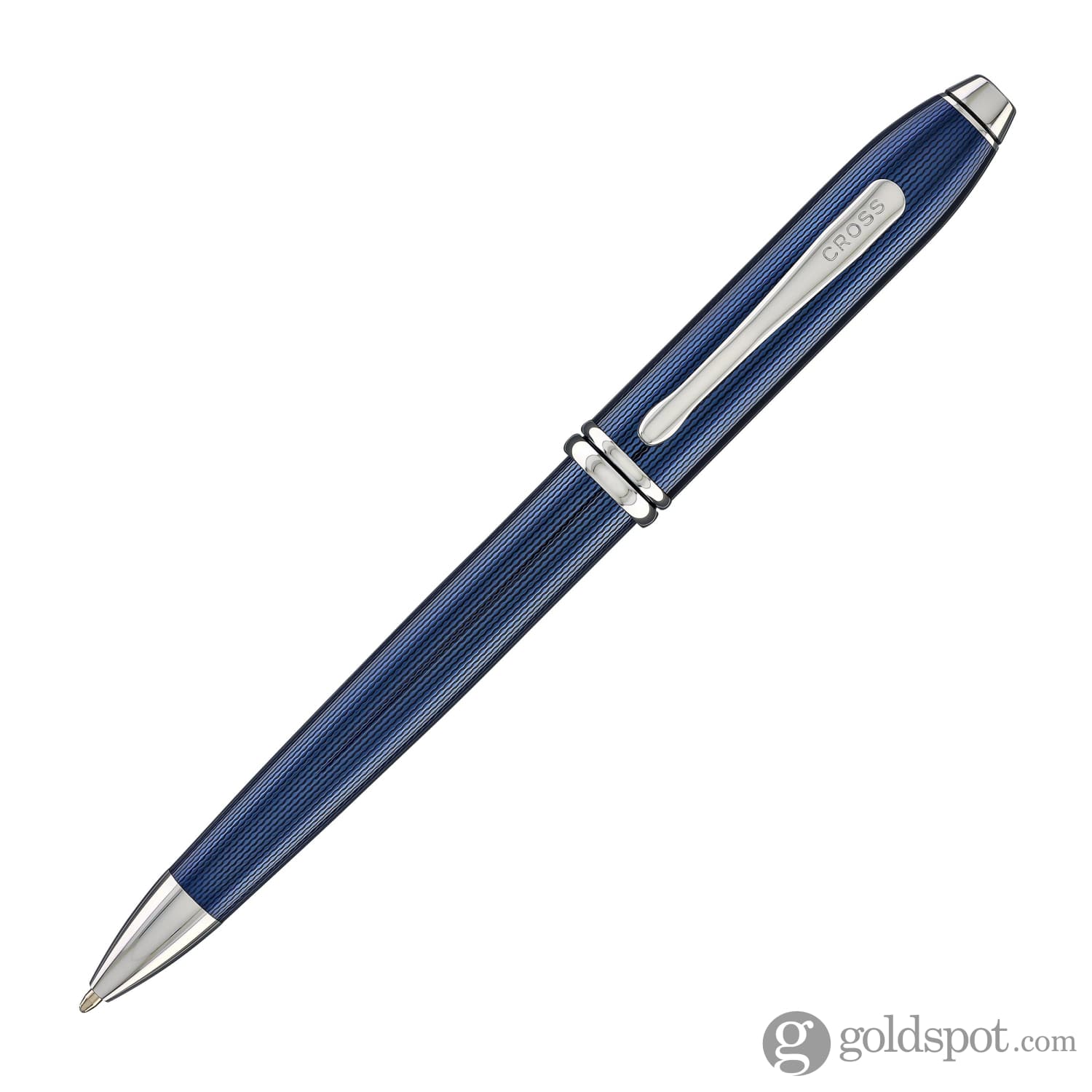 2409-cross-townsend-ballpoint-pen-in-polished-translucent-cobalt-blue-engraved-diamond-pattern-2.jpg Cross Townsend Ballpoint Pen in Polished Translucent Cobalt Blue Engraved Diamond Pattern