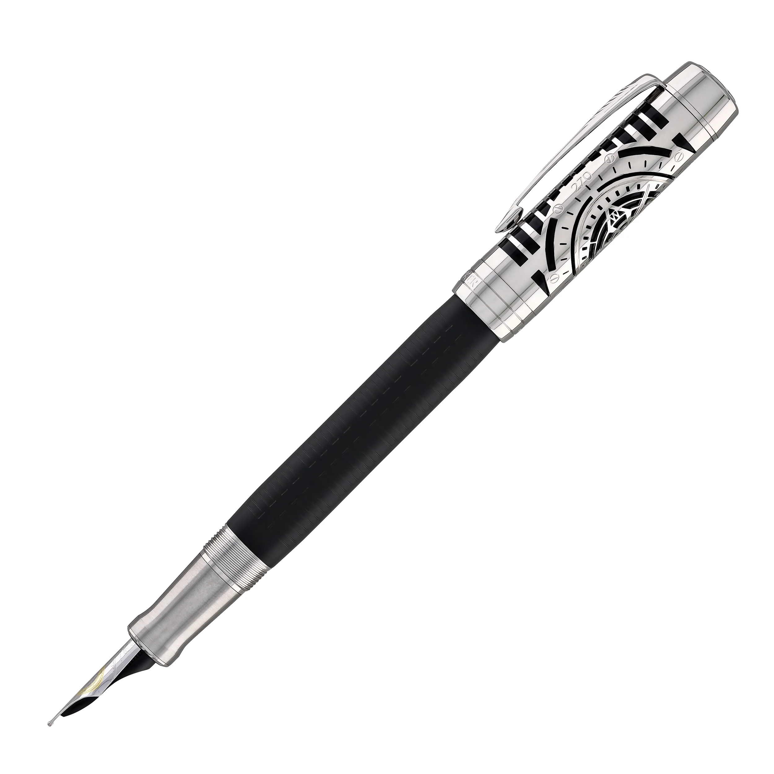 2529-parker-duofold-legacy-of-flight-fountain-pen-in-matte-black-with-palladium-trim-18k-gold-5.webp Parker Duofold Legacy of Flight Fountain Pen in Matte Black with Palladium Trim - 18K Gold