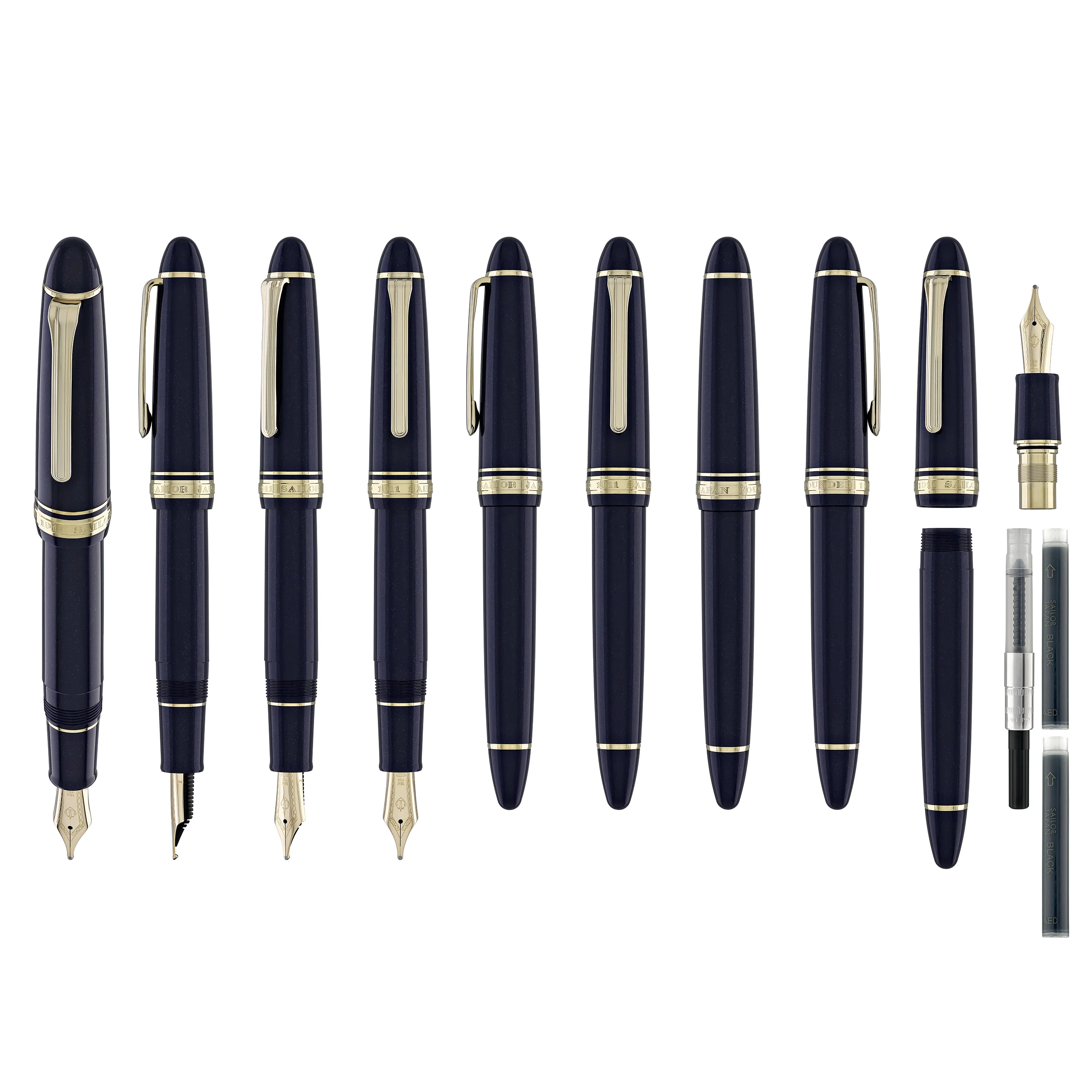 261-sailor-1911-large-fountain-pen-in-shining-blue-18kt-gold-nib-9.webp Sailor 1911 Large Fountain Pen in Shining Blue - 18kt Gold Nib