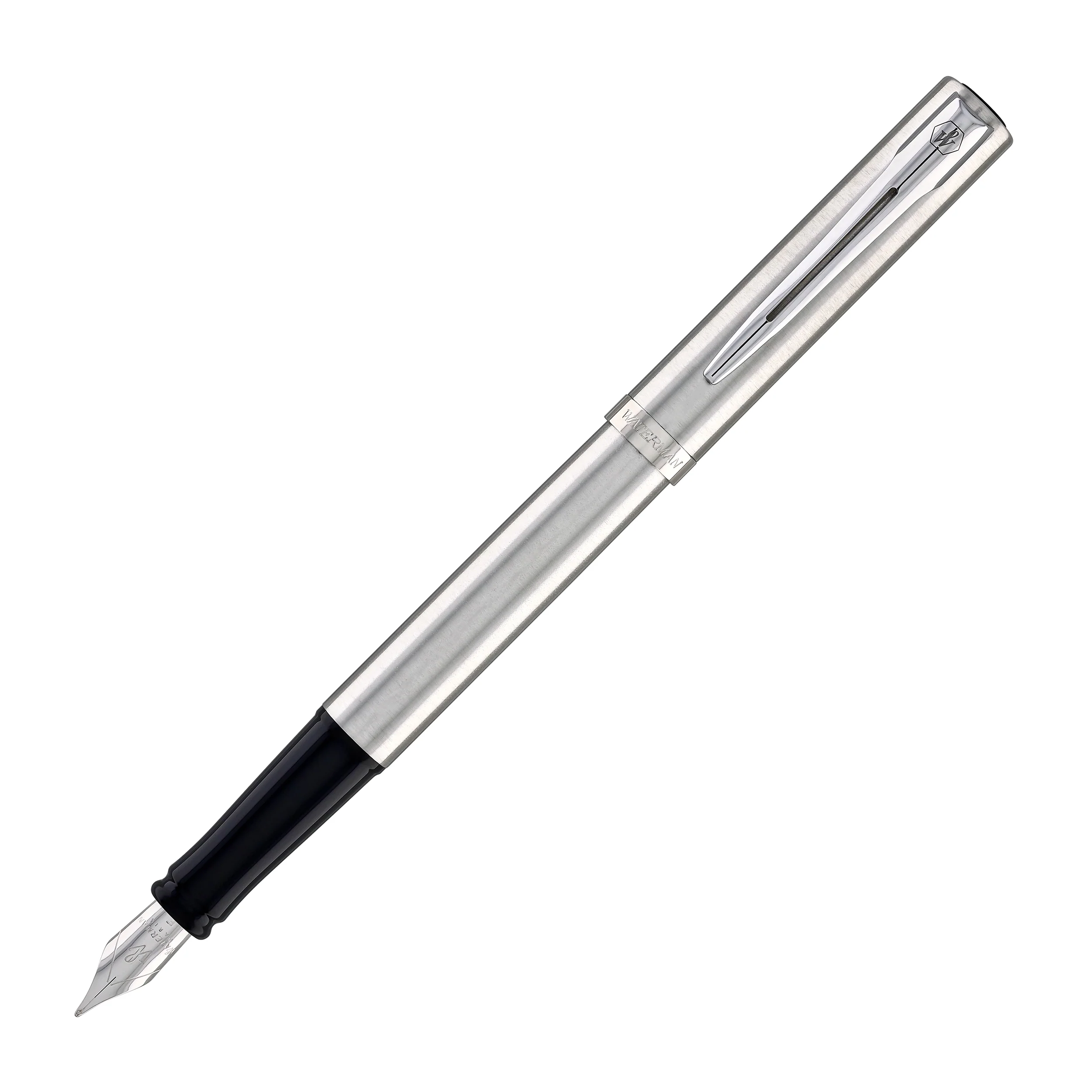 Waterman Impression Fountain Pen in Stainless Steel with Palladium Coated - Fine Point