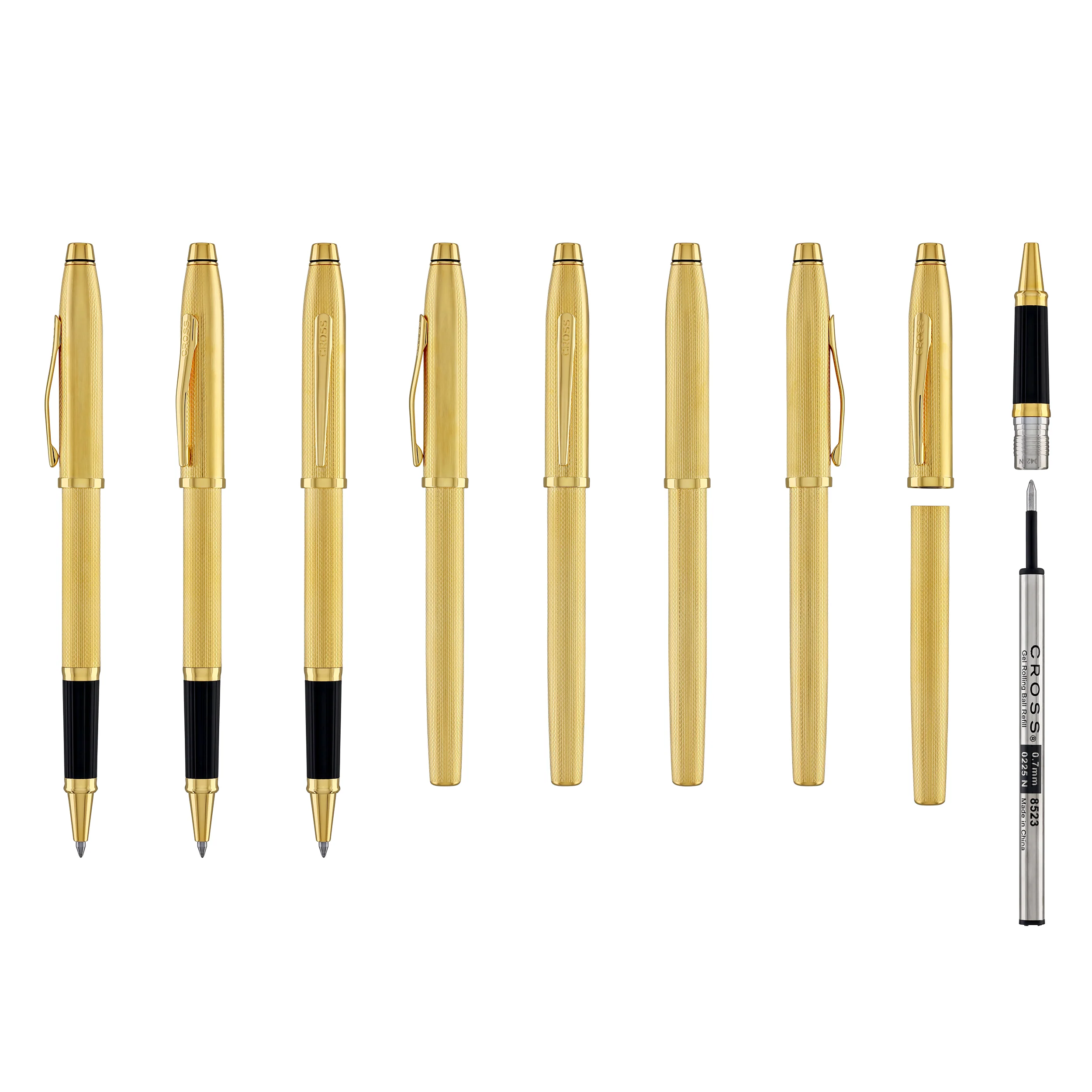 2896-cross-century-ii-selectip-rollerball-pen-in-polished-23k-gold-plated-engraved-diamond-pattern-8.webp Cross Century II Selectip Rollerball Pen in Polished 23K Gold-Plated Engraved Diamond Pattern