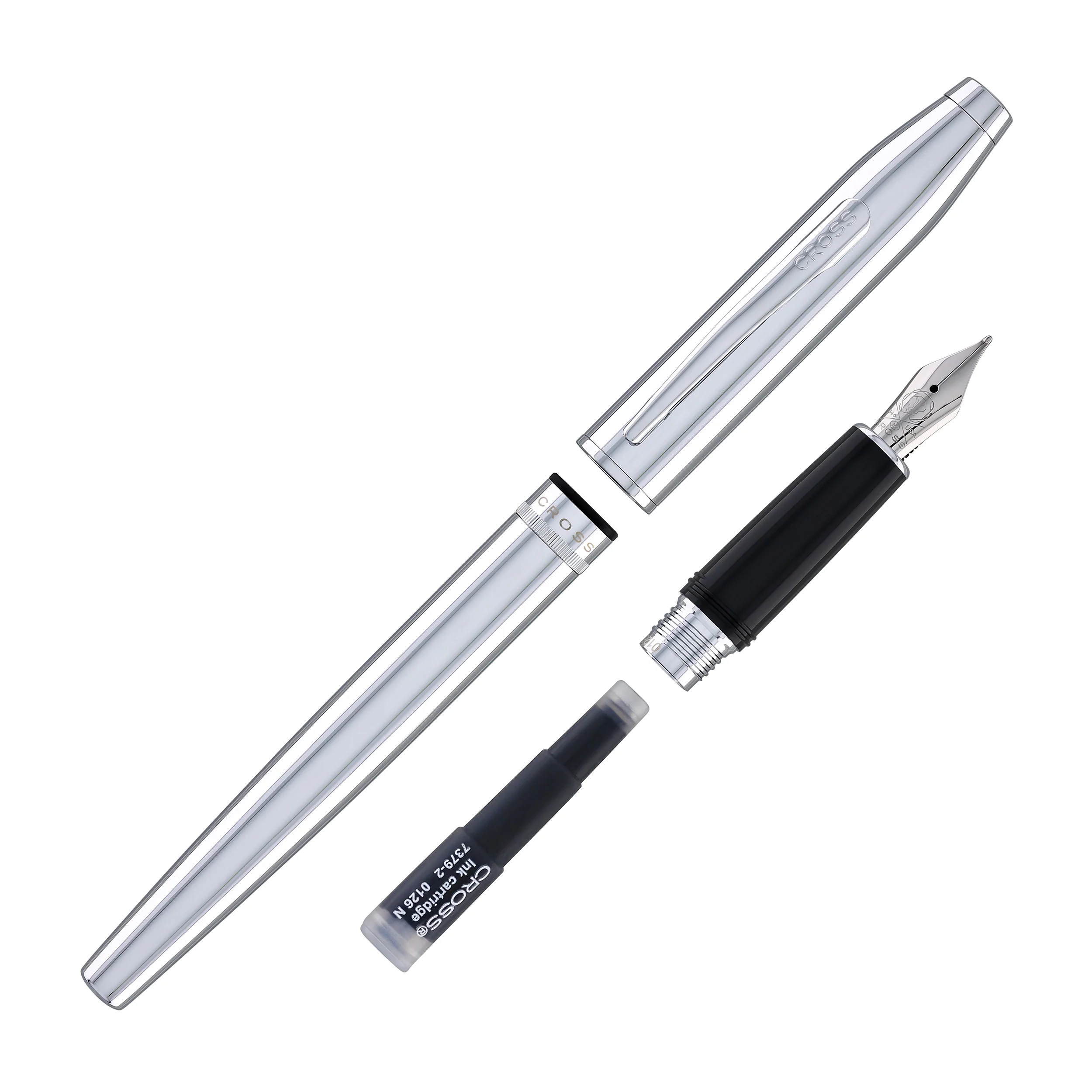 Cross Foundry Fountain Pen in Polished Chrome with Polished Chrome Appointments - Medium Nib