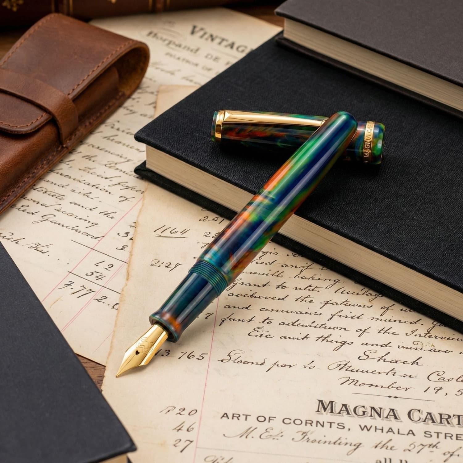 3-magna-carta-mag-650-fountain-pen-in-oparex-lava-black-14kt-gold-flex-nib-1.jpg Magna Carta MAG 650 Fountain Pen in OPAREX Lava Black - 14kt Gold Flex Nib