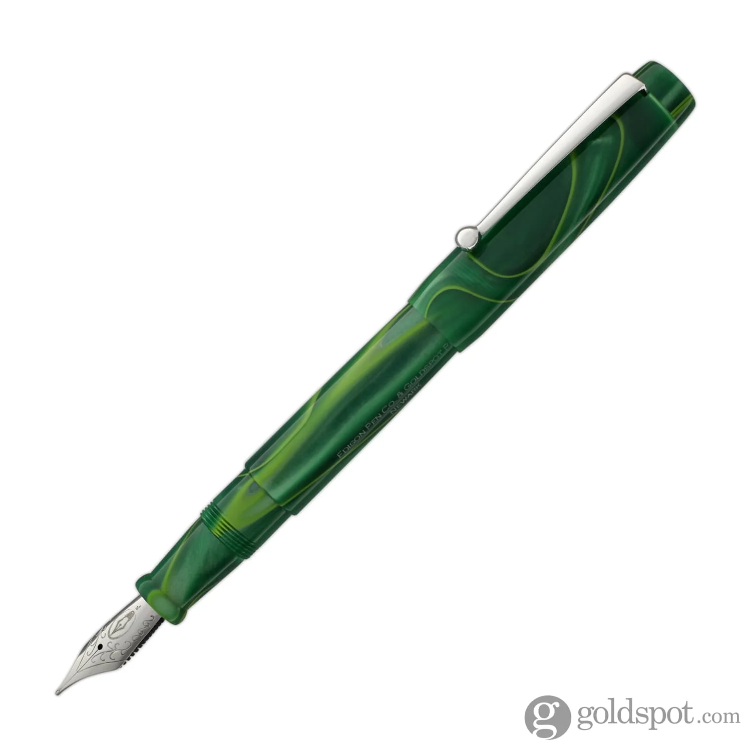 Edison x Goldspot Pens Newark Fountain Pen in AC High Voltage Green