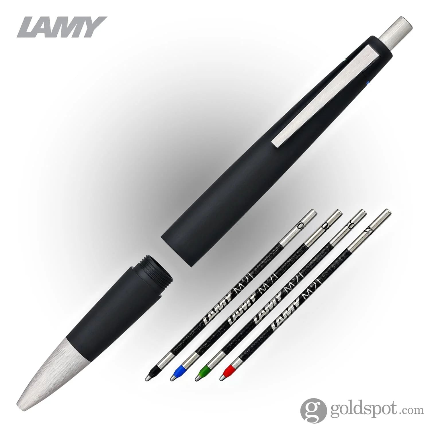 Lamy 2000 Ballpoint in 4 Color with Brushed Stainless Steel Clip