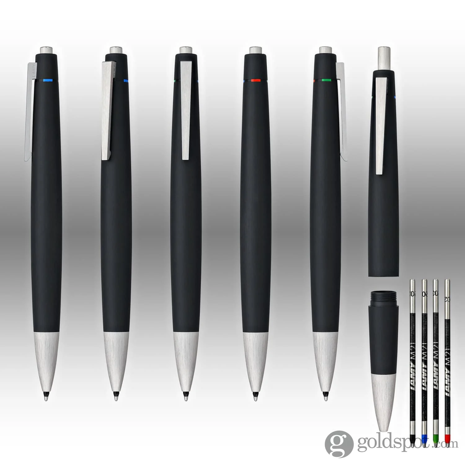 Lamy 2000 Ballpoint in 4 Color with Brushed Stainless Steel Clip