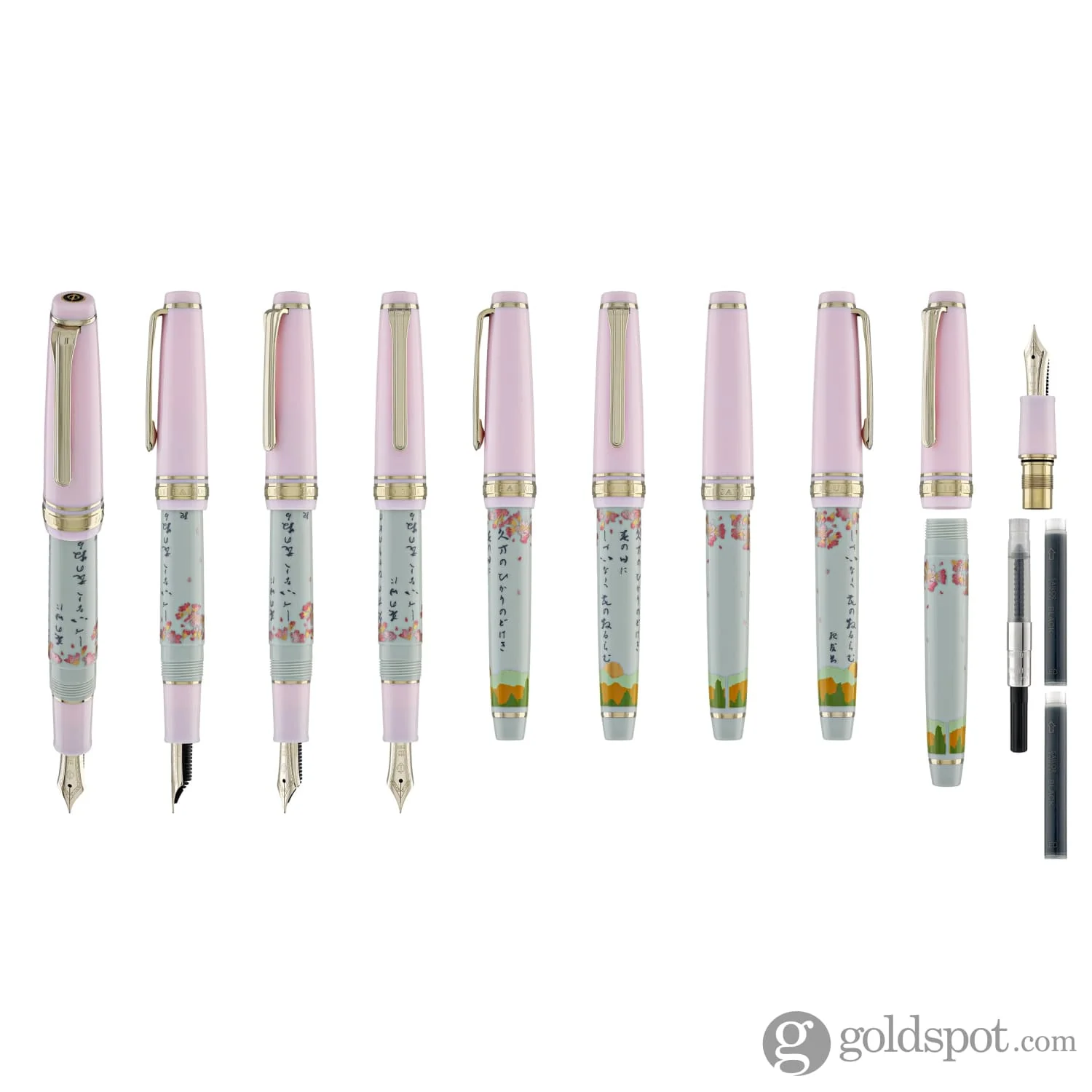 3203-sailor-professional-gear-slim-seasonal-waka-poetry-fountain-pen-in-spring-14k-gold-9.webp Sailor Professional Gear Slim Seasonal Waka Poetry Fountain Pen in Spring - 14k Gold