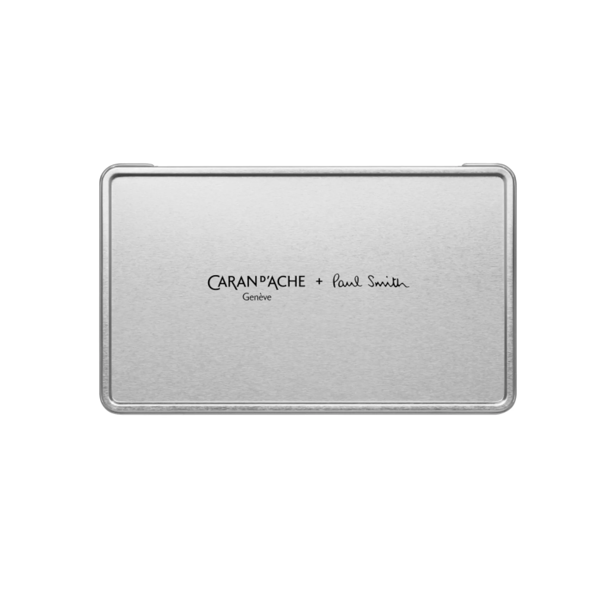 Caran d'Ache Ecridor Paul Smith 5 Ballpoint Pen Gift Set in Silver with Leather Case