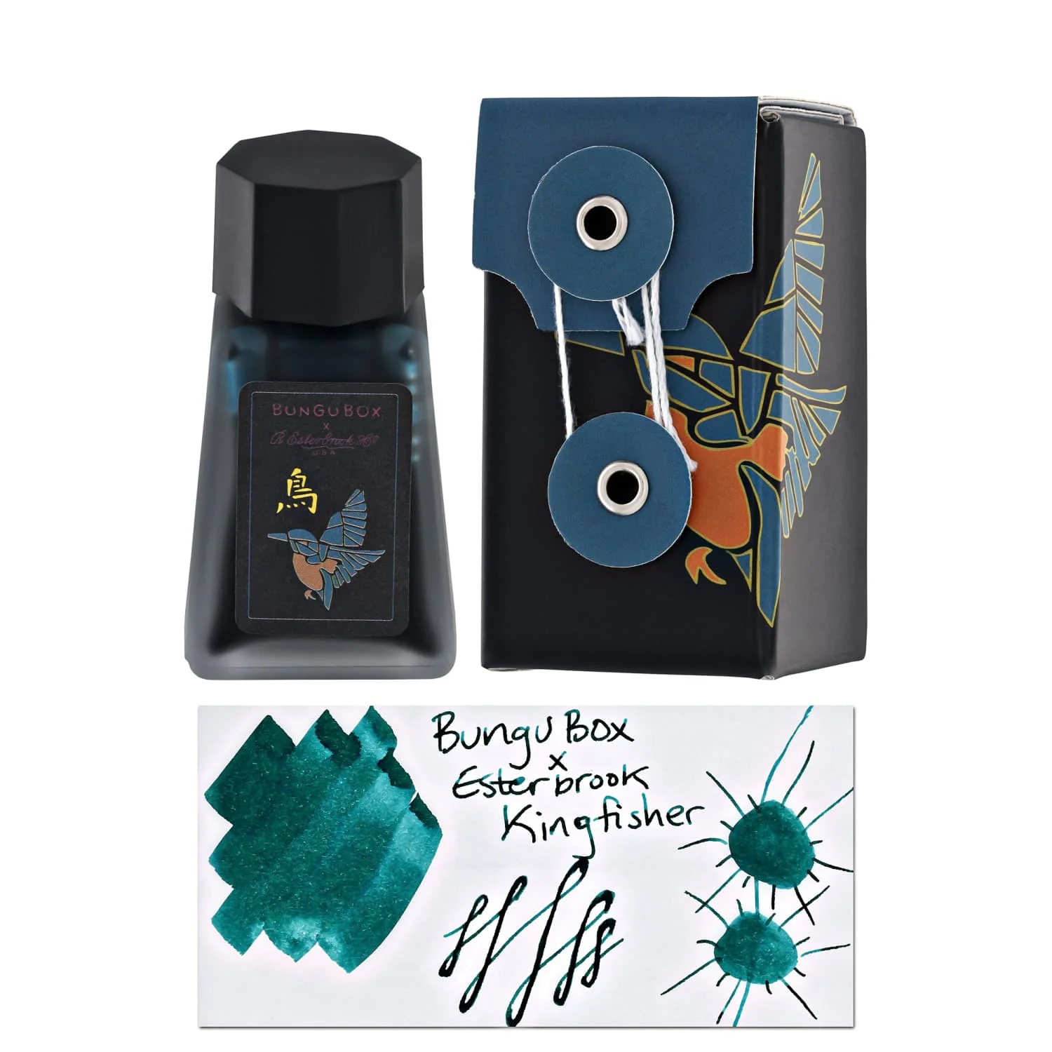 329-esterbrook-x-bungubox-kingfisher-bottled-ink-in-teal-30ml-1.webp Esterbrook x Bungubox Kingfisher Bottled Ink in Teal - 30mL